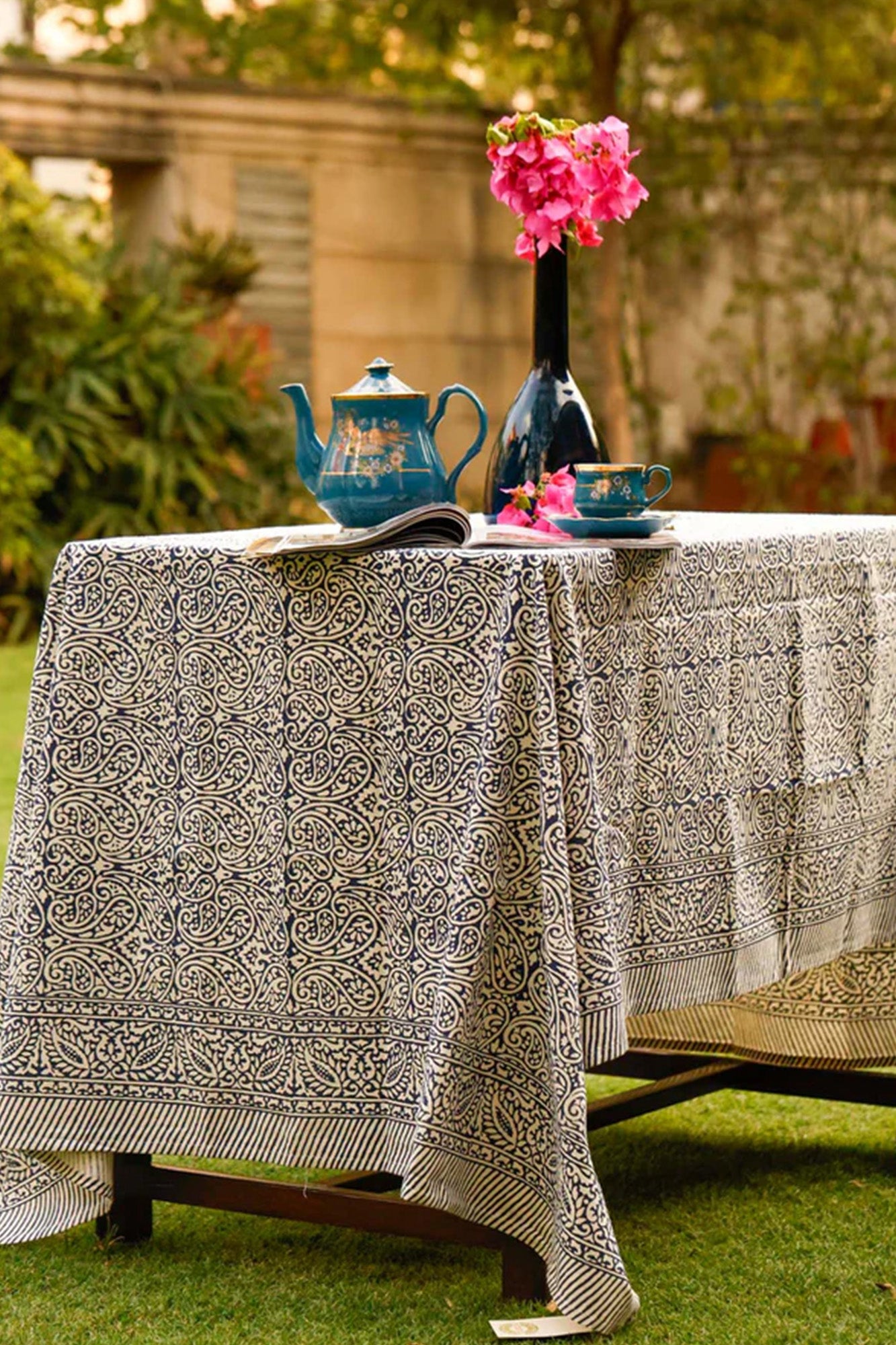 Table Cover Blue Paisley