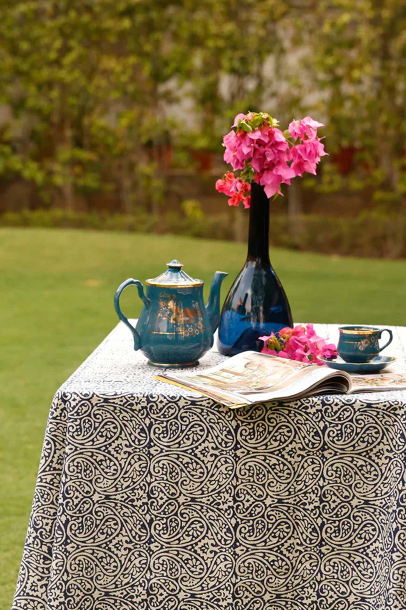 Table Cover Blue Paisley