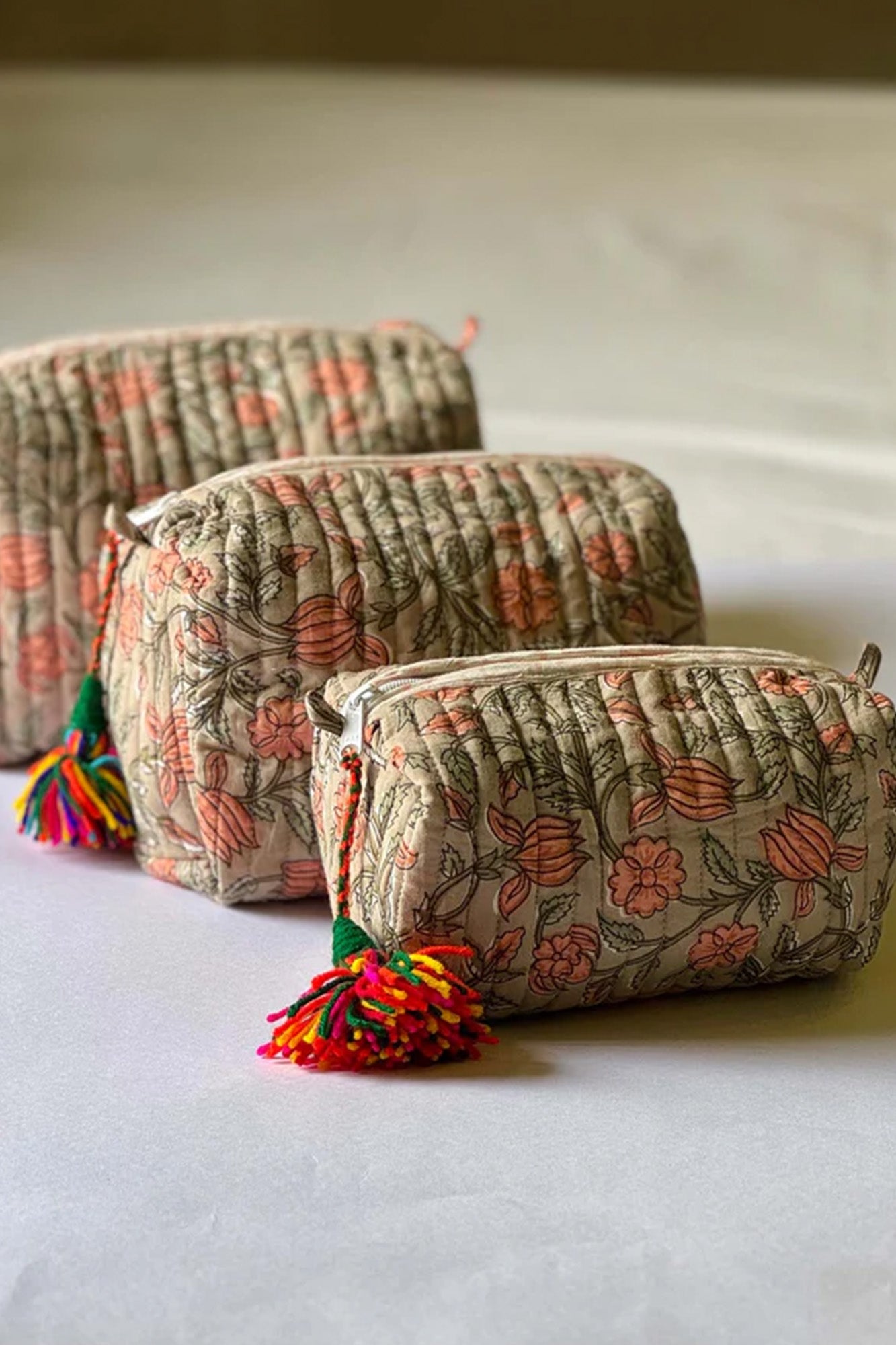 Peach Vine Pouch Set of 3 - Drum