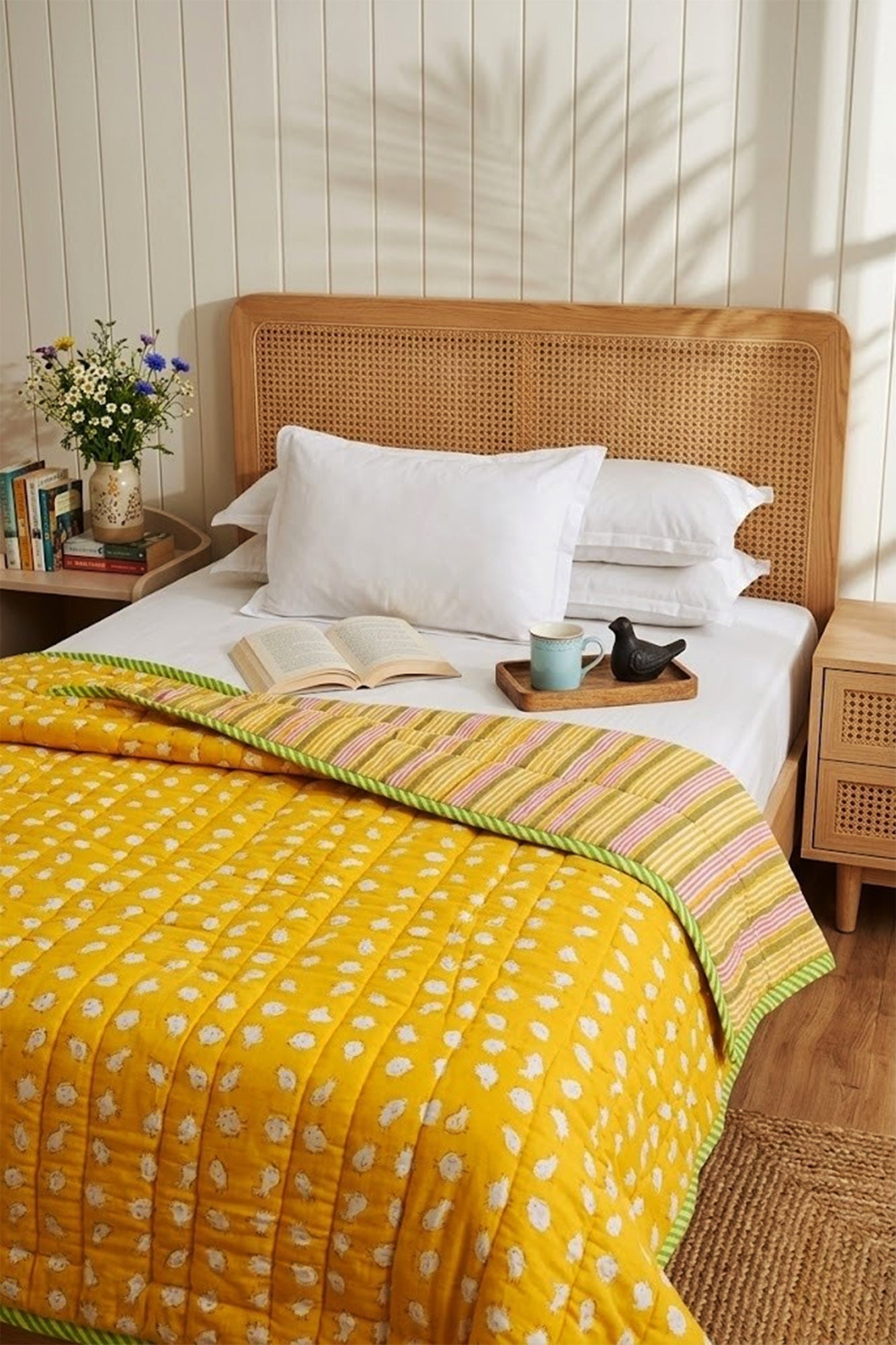 Yellow Chirpy Kids Quilt Pair of 2