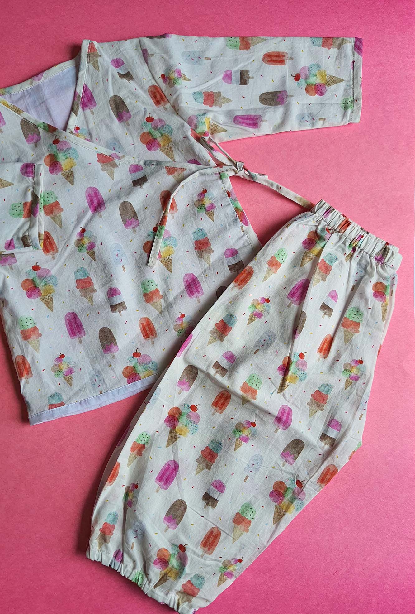 Ice Cream Angarakha Top With Pajama
