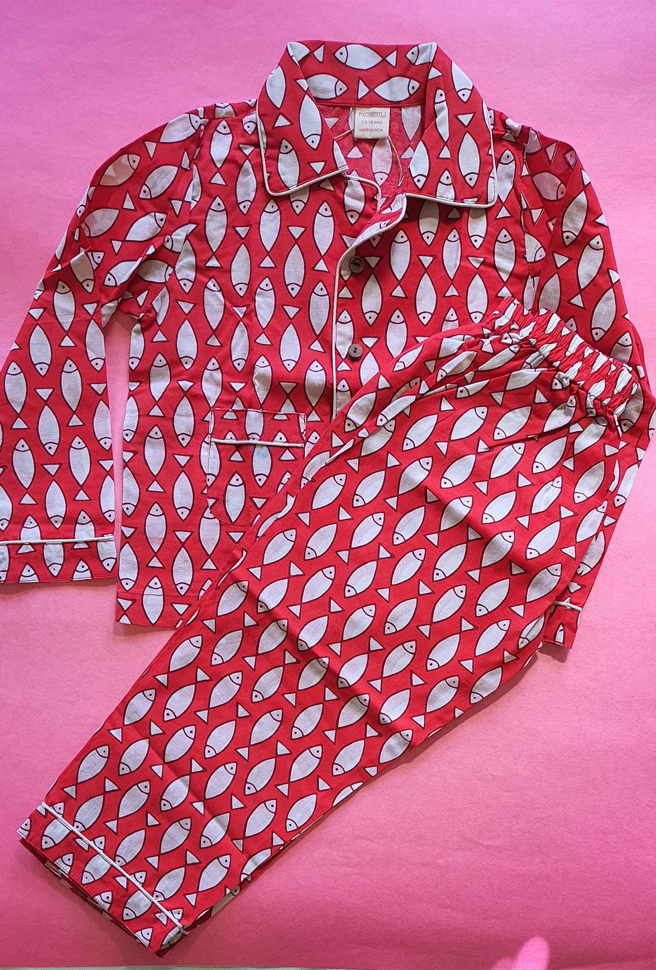 Red Fish Kids Night Suit