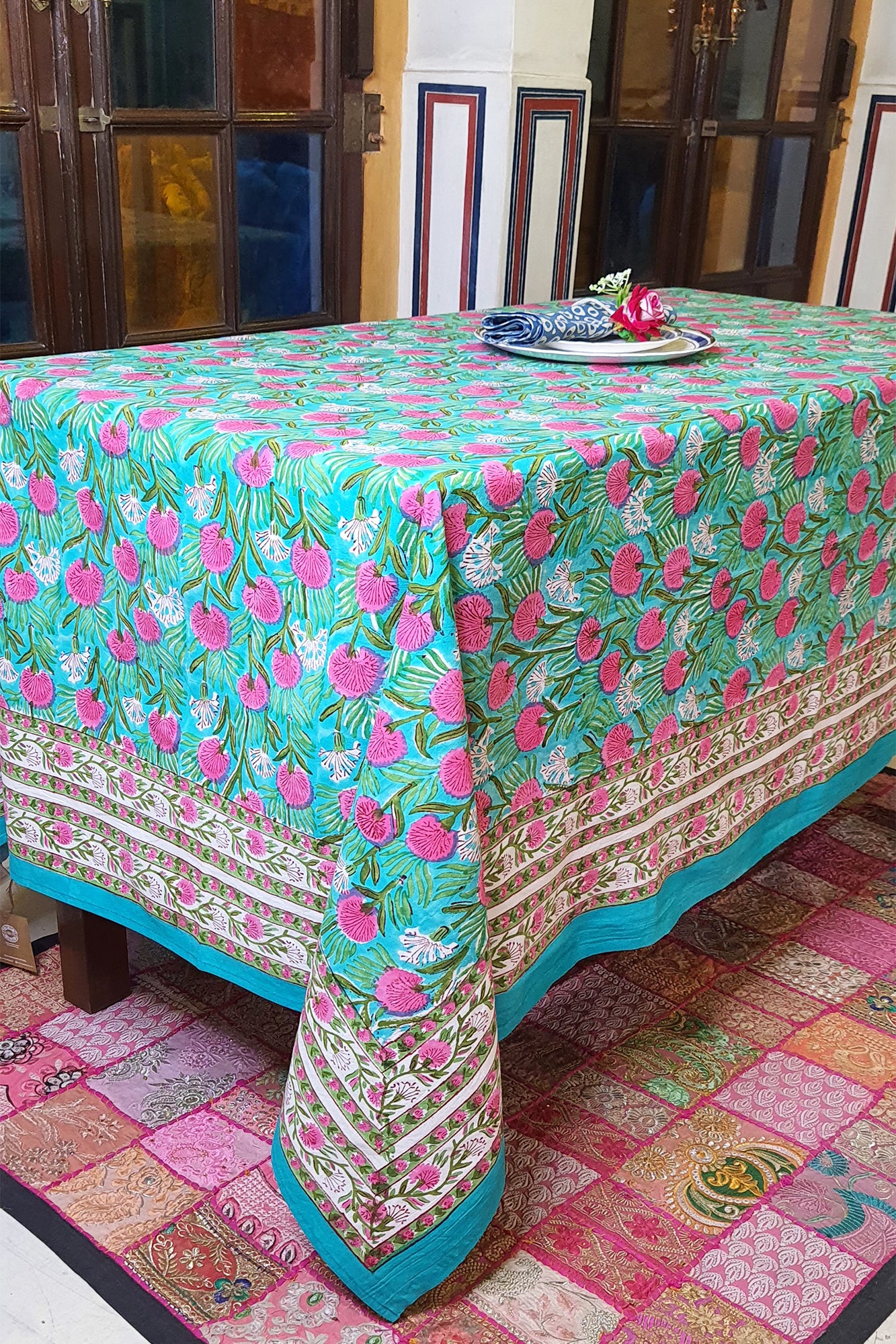 Pink Marigold Table Cover