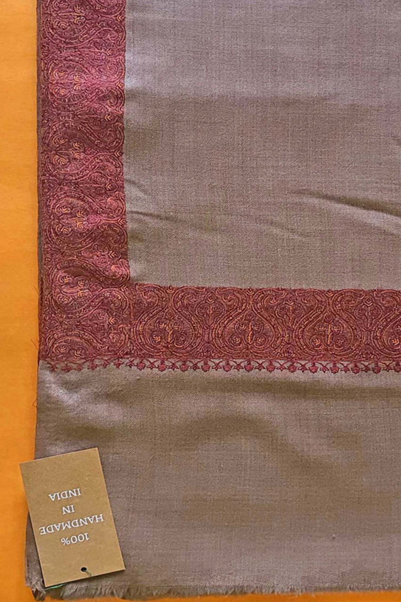 Pashmina Rust Embroidered