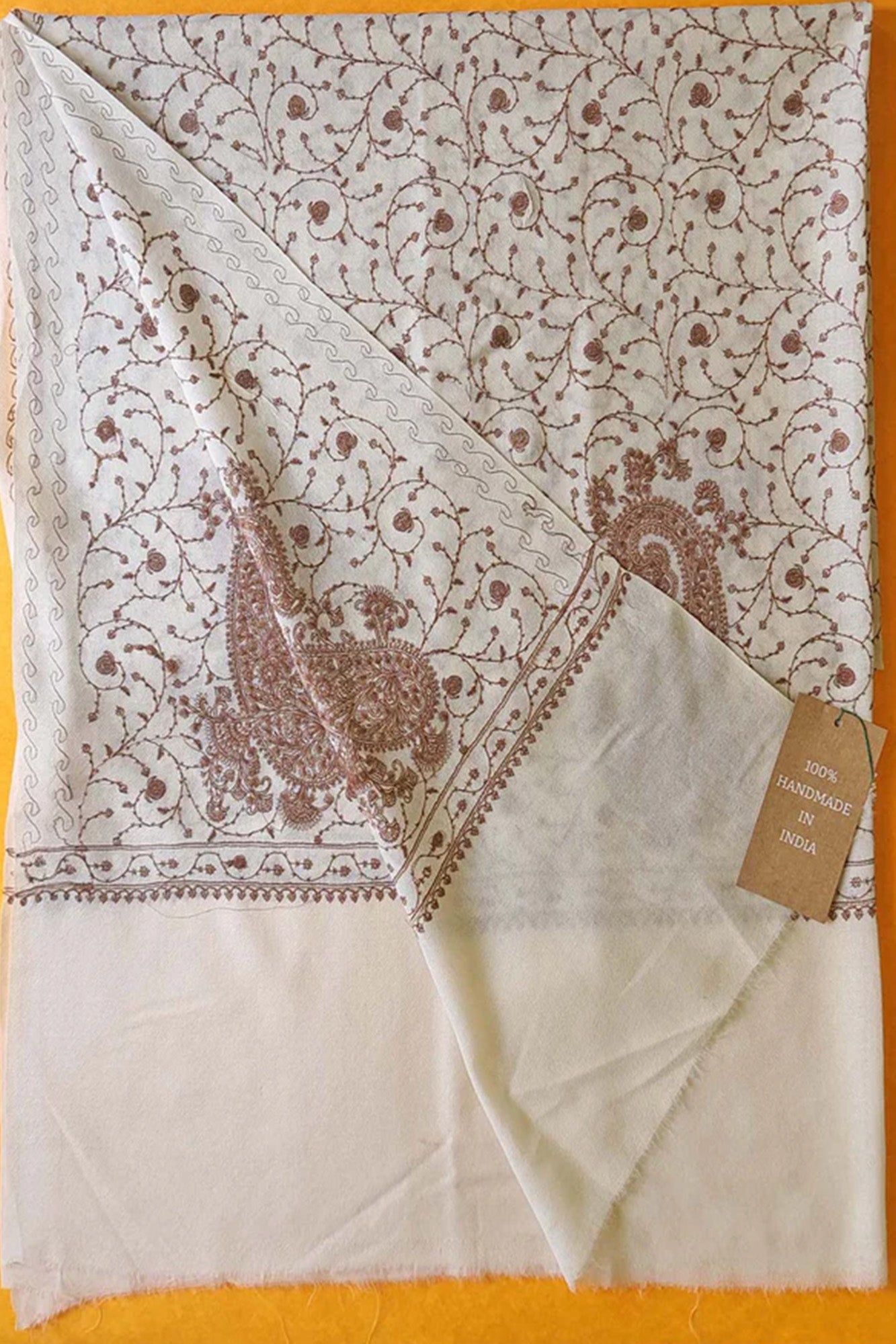 Pashmina Shawl Brown Paisley