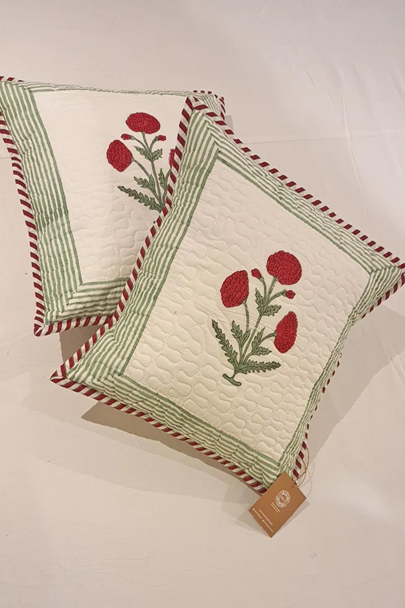 Red Marigold Cushion Cover Set of 2