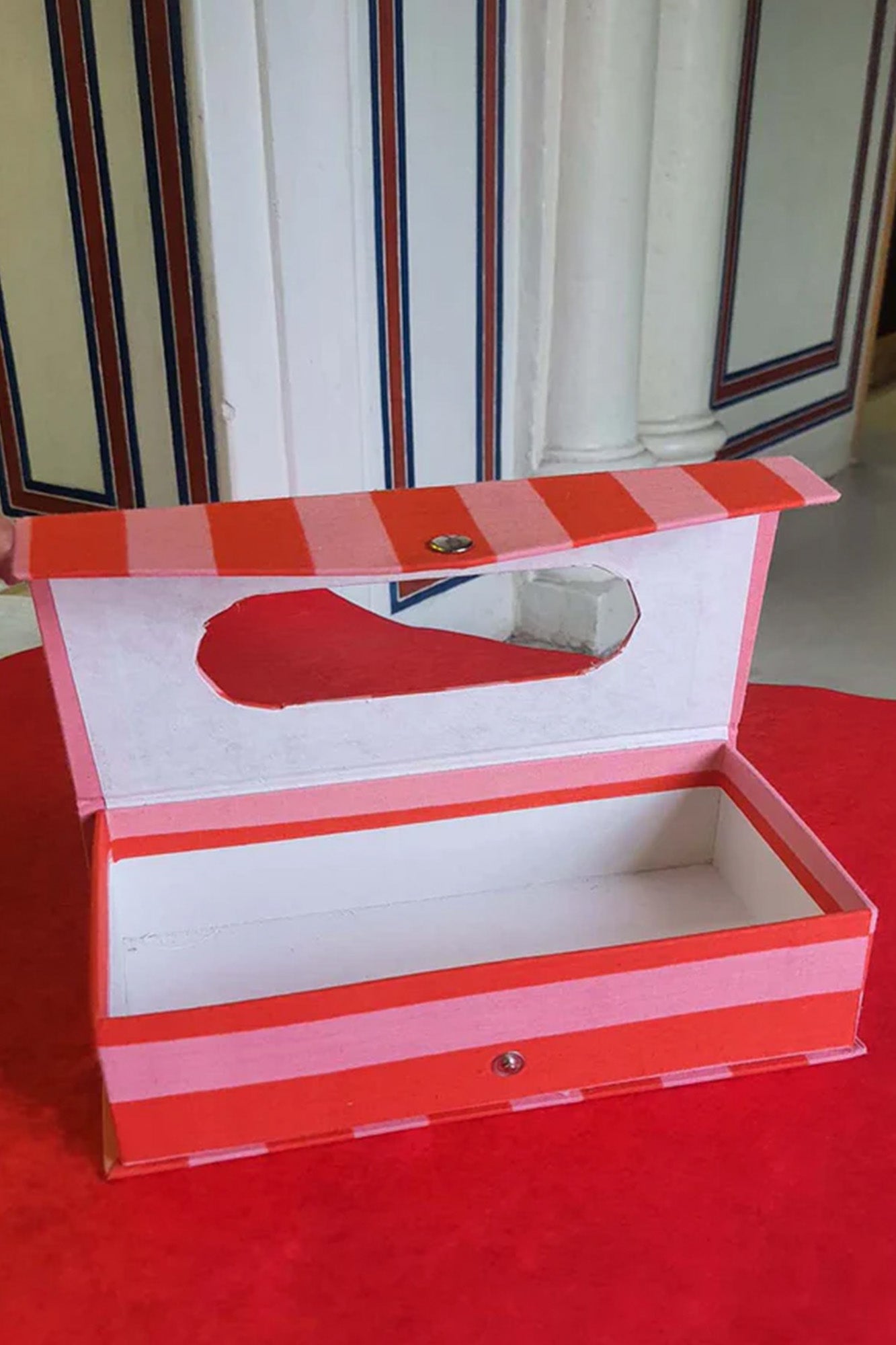 Tissue Box Pink Striped