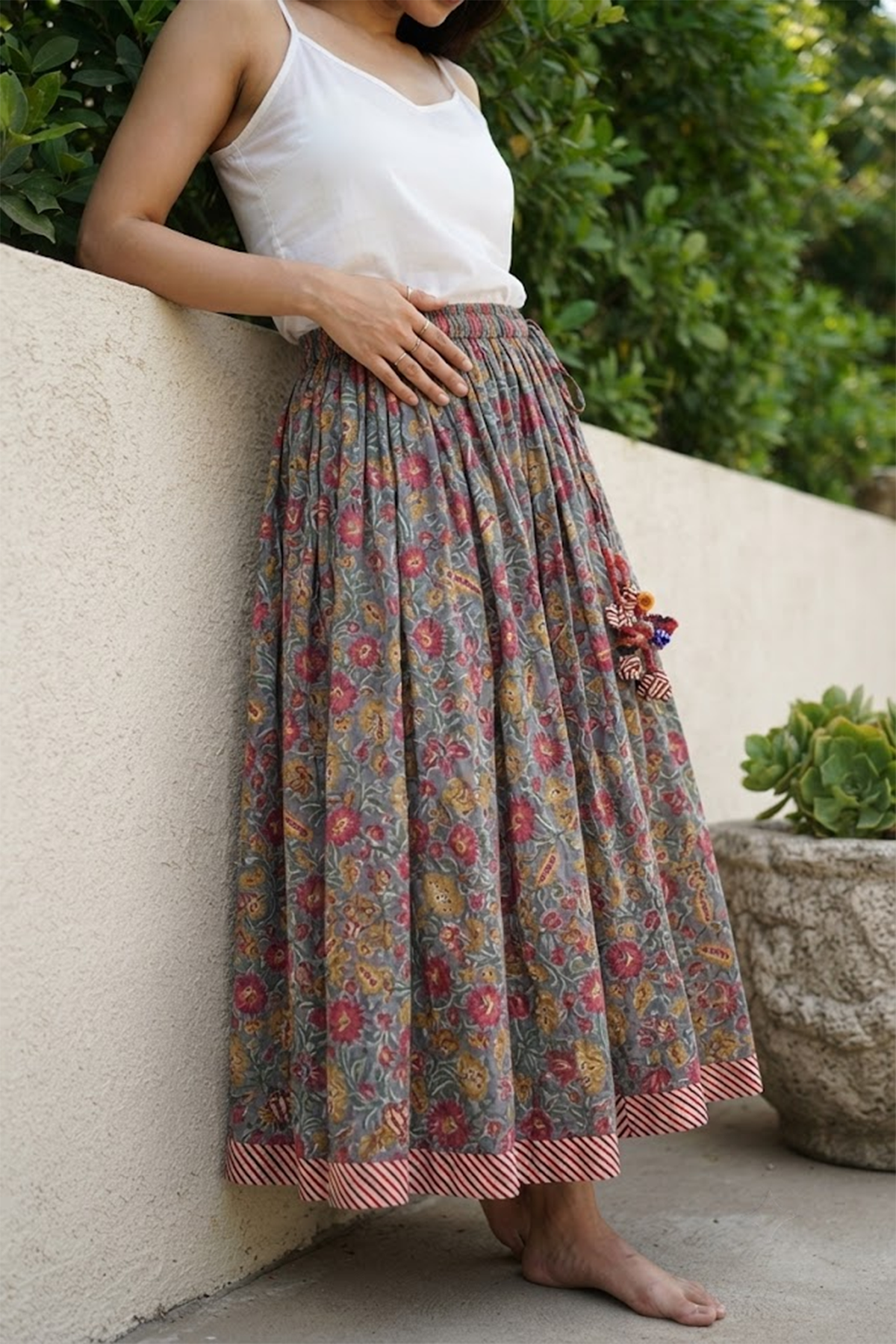 Seher Tarang-Marigold Jaal Skirt
