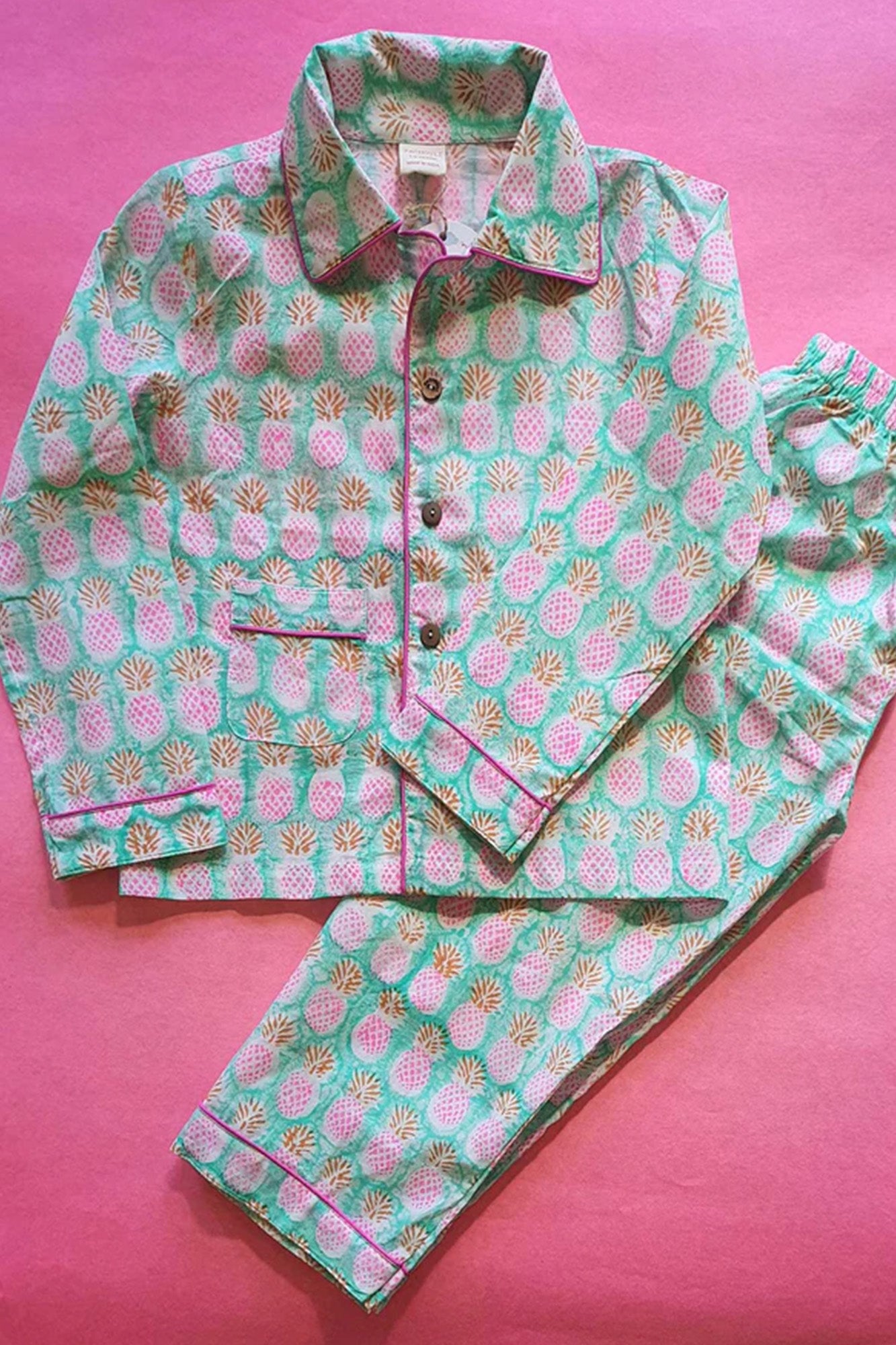 Mint Green Pine Kids Night Suit