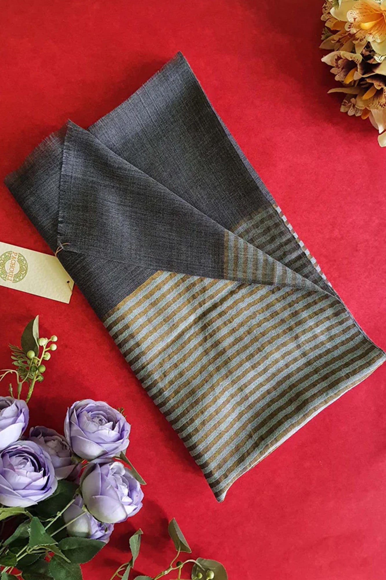 Women Pashmina Stole Striped Aqua