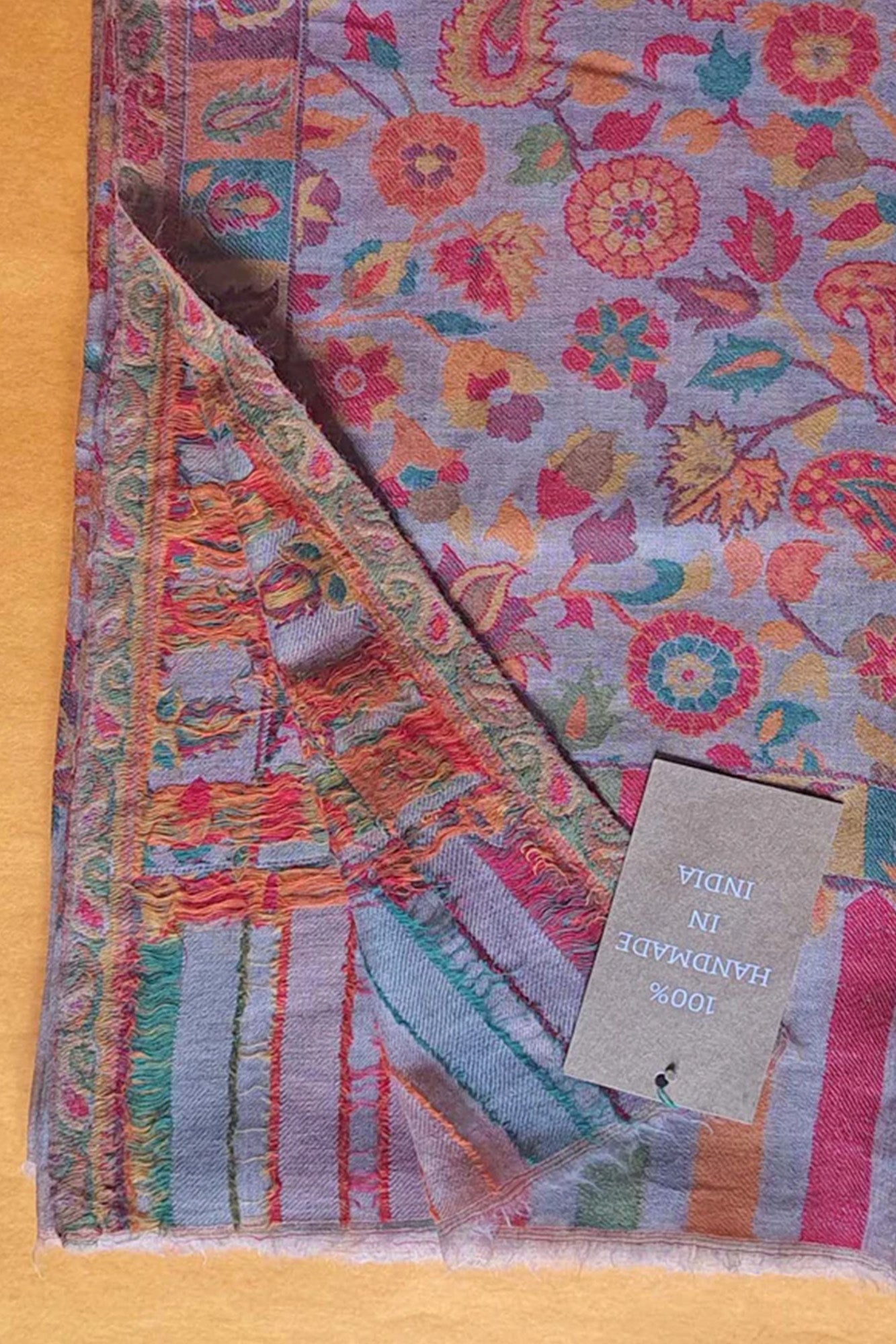 Pashmina Kani Saffron Garden