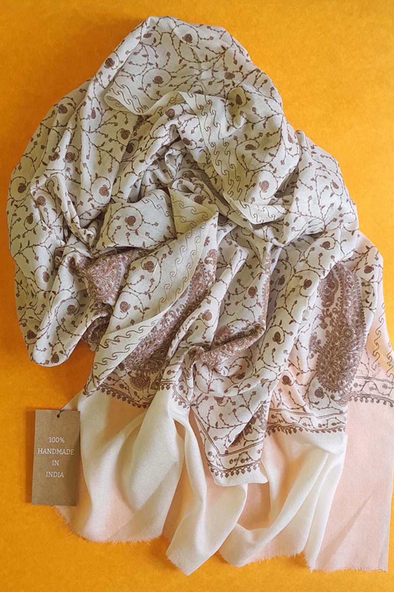 Pashmina Shawl Brown Paisley