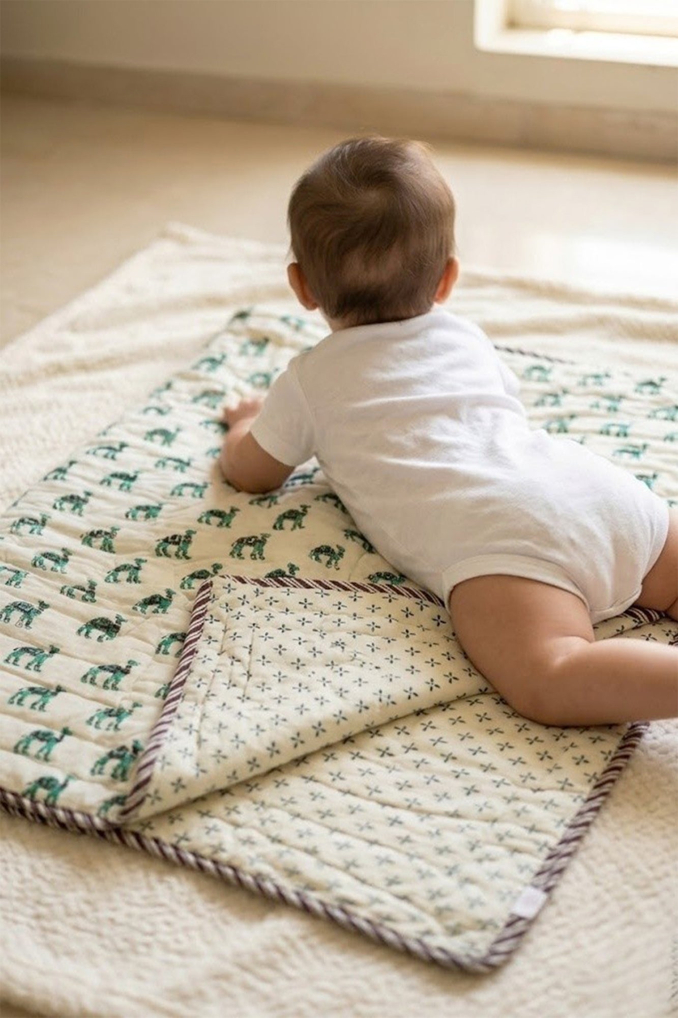 Green Camel Baby Quilt