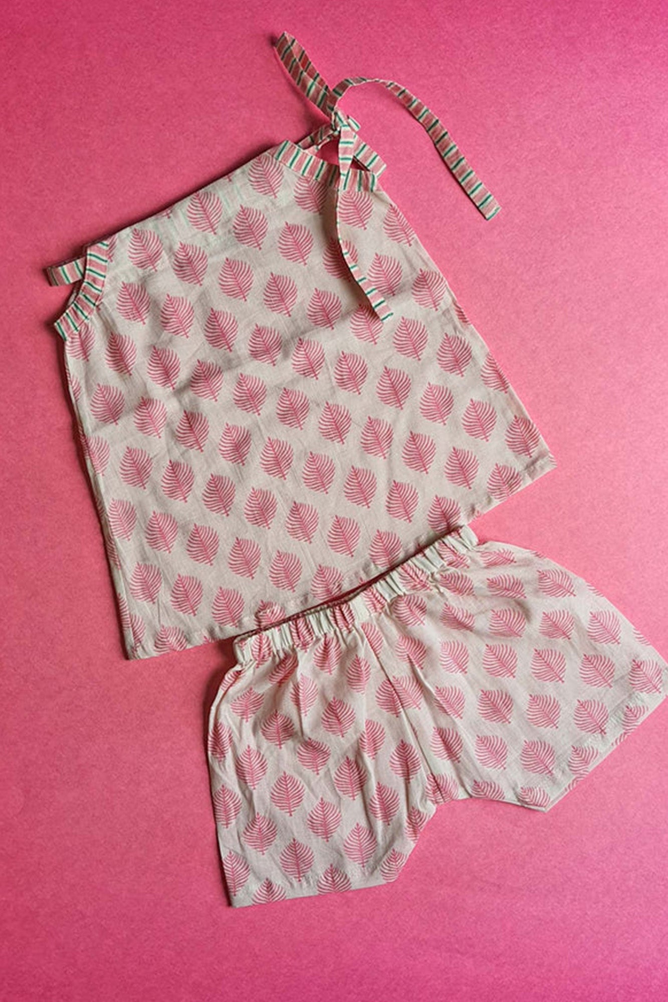 Blush Fir Dori Top With Shorts