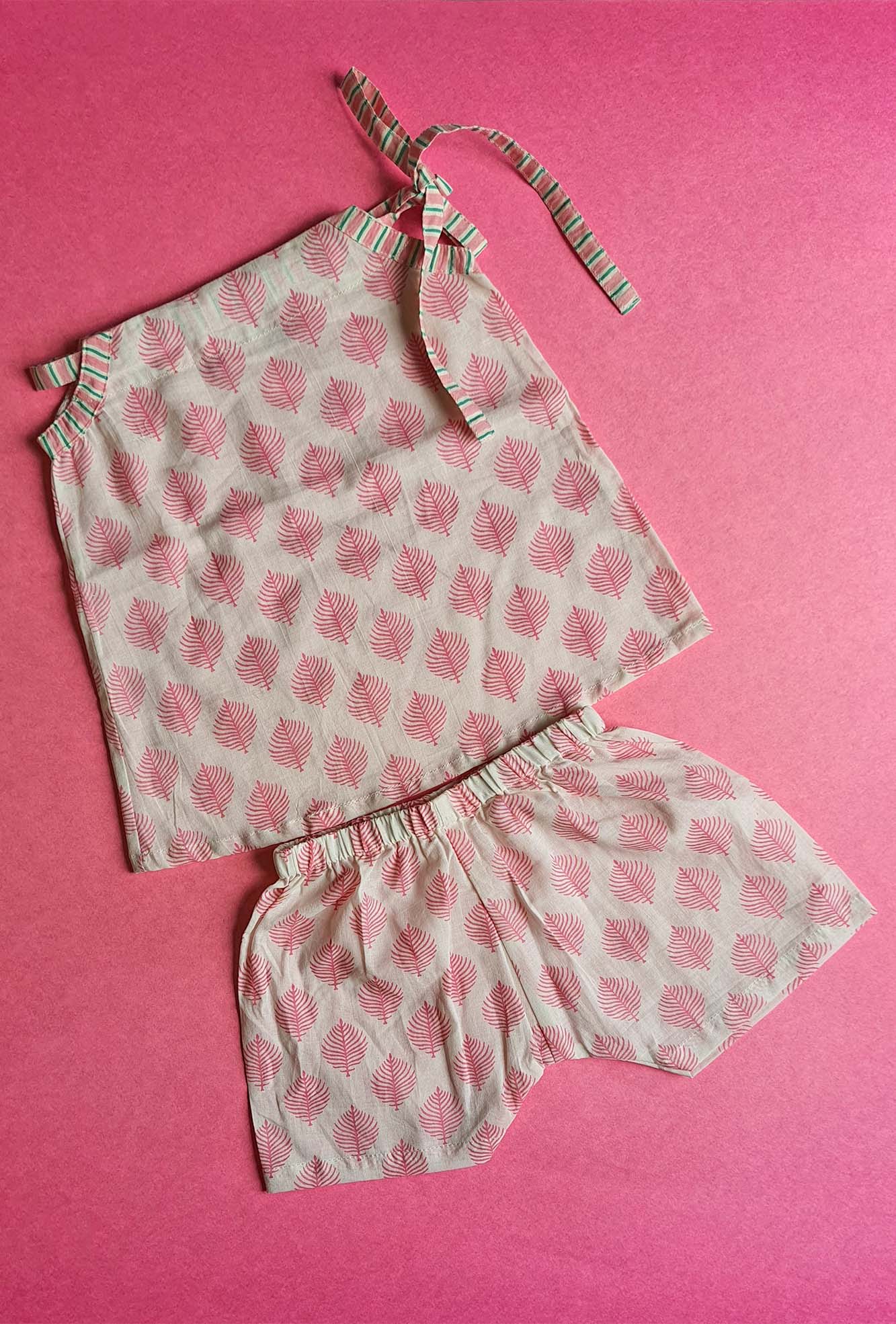Blush Fir Dori Top With Shorts