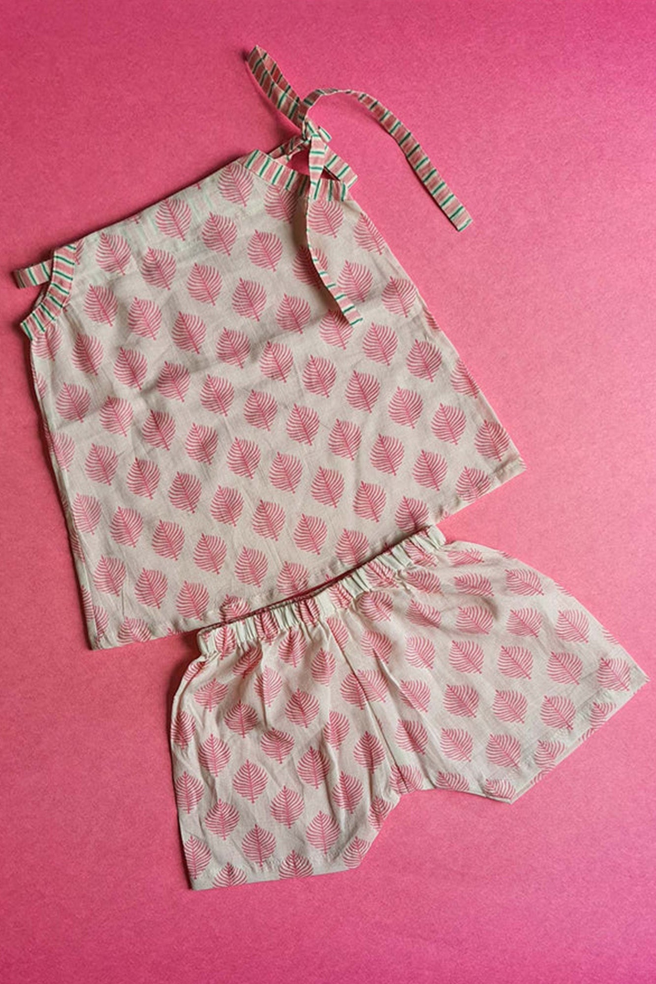 Blush Fir Dori Top With Shorts