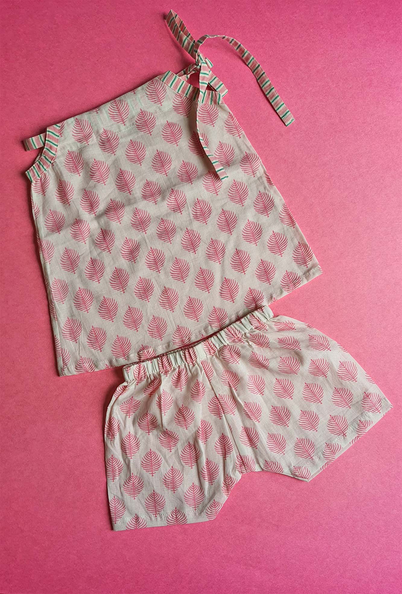 Blush Fir Dori Top With Shorts