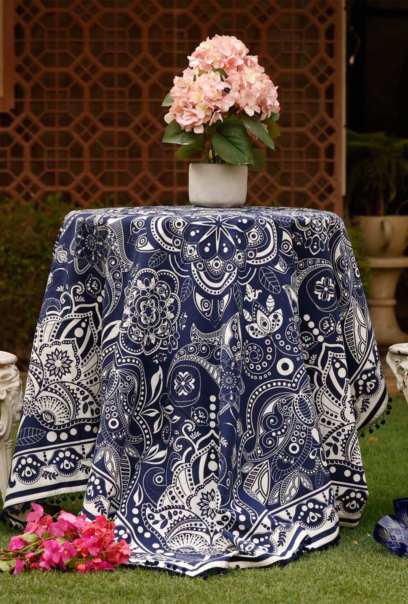 Table Cover Mandala Navy Blue