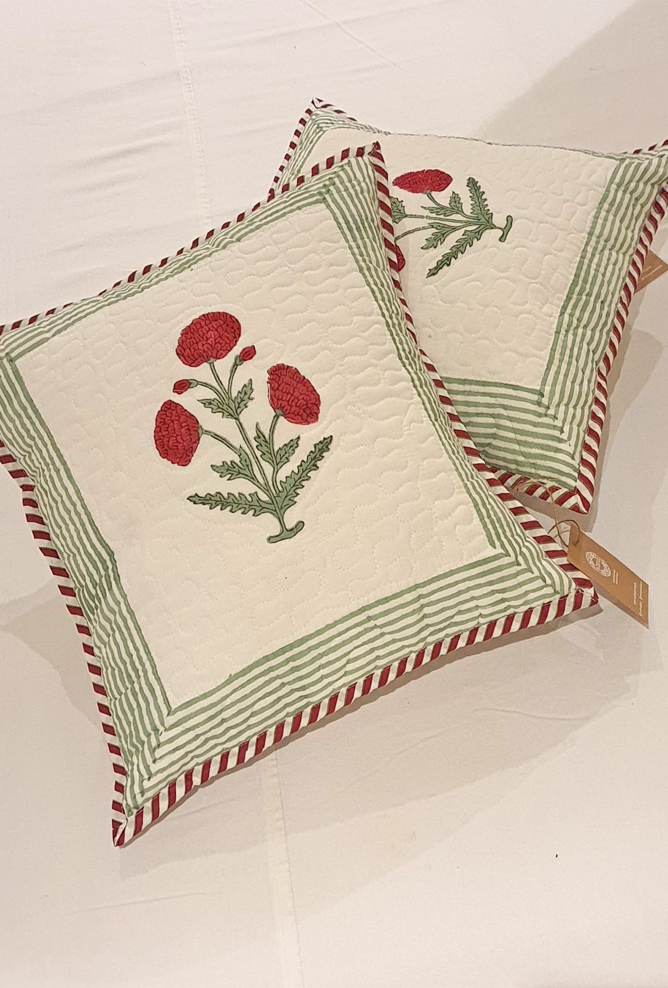 Red Marigold Cushion Cover Set of 2