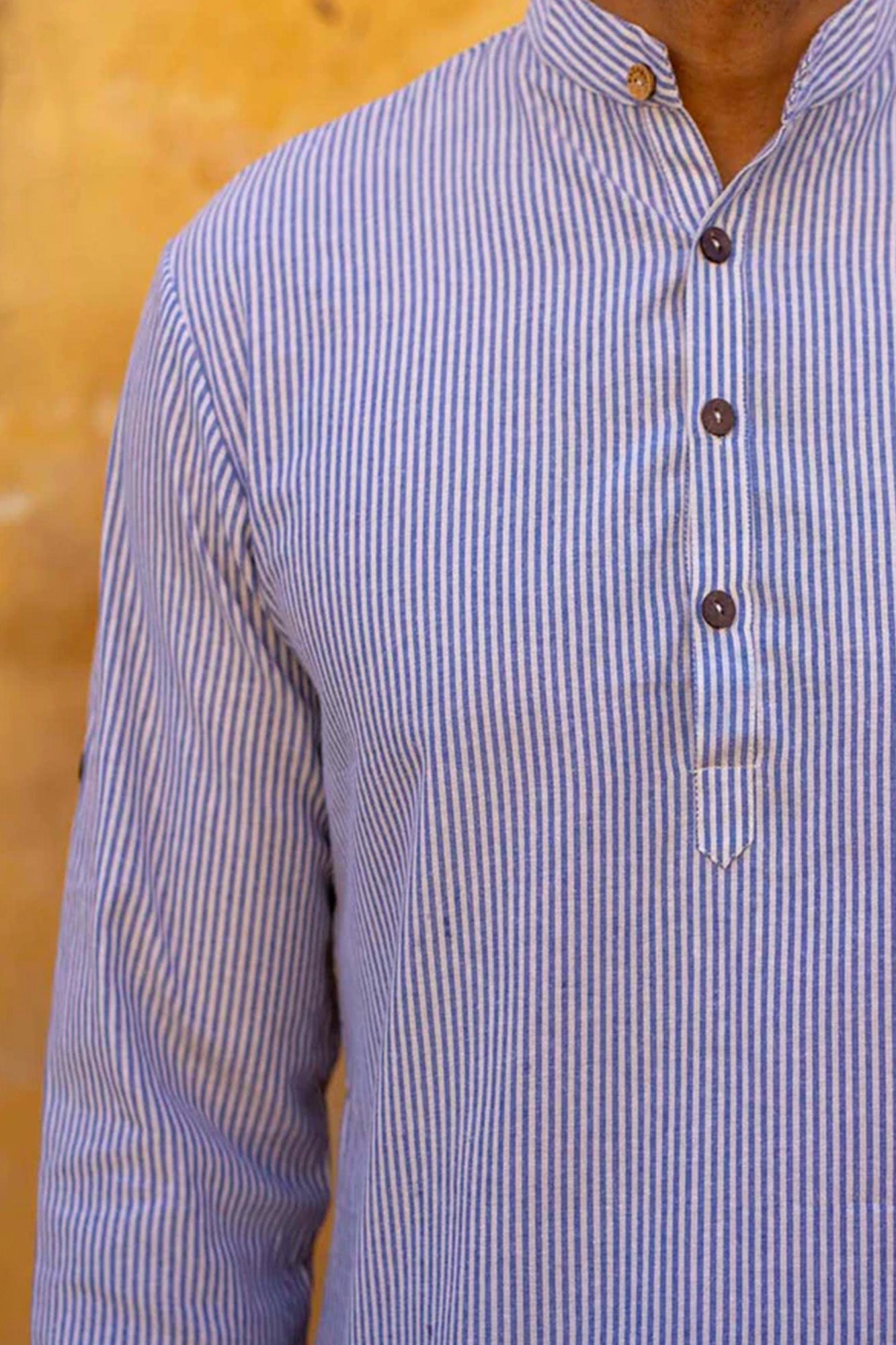 Blue Stripes Short Kurta