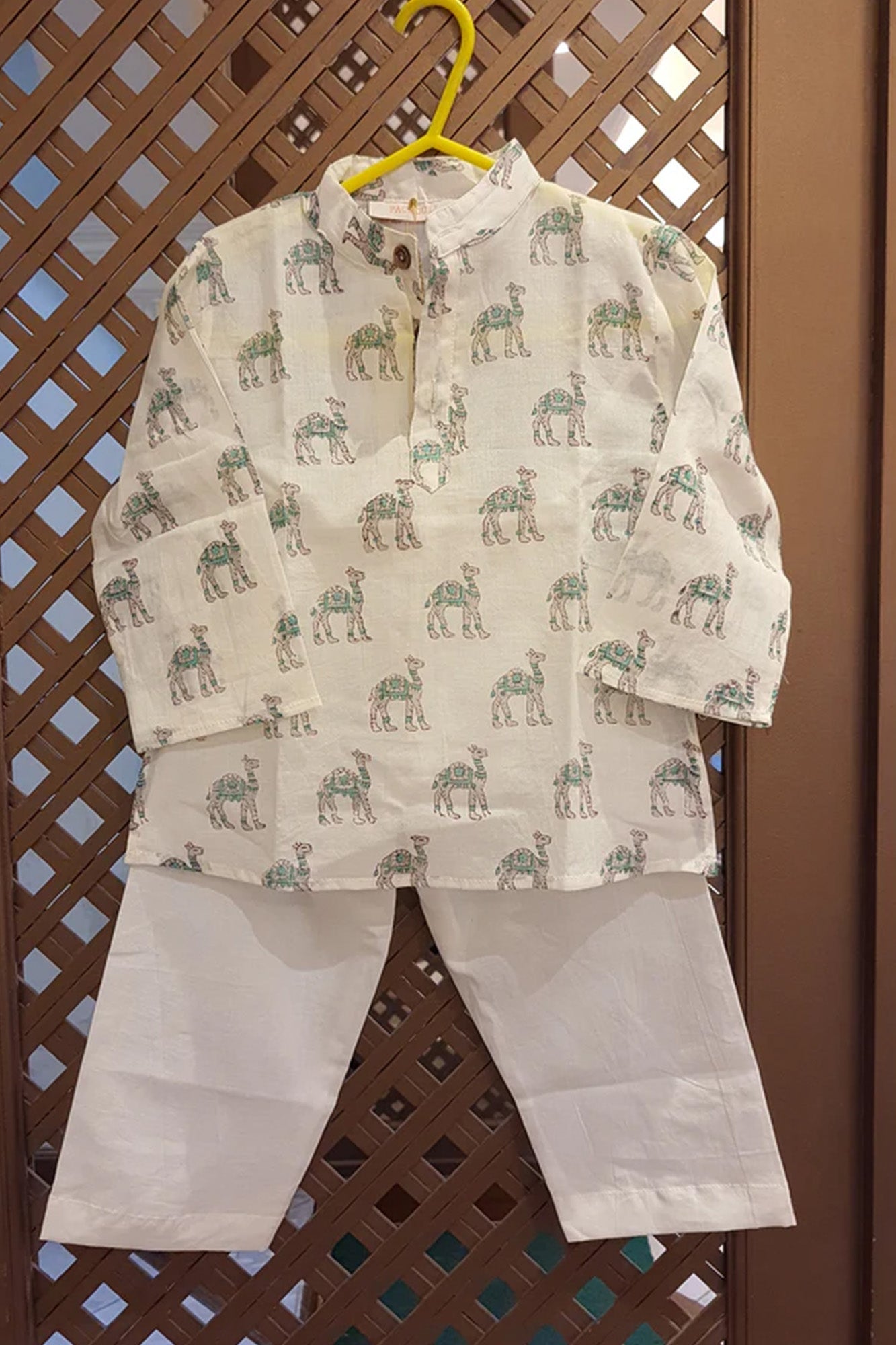 Kurta Pajama Set Infant Camel Green