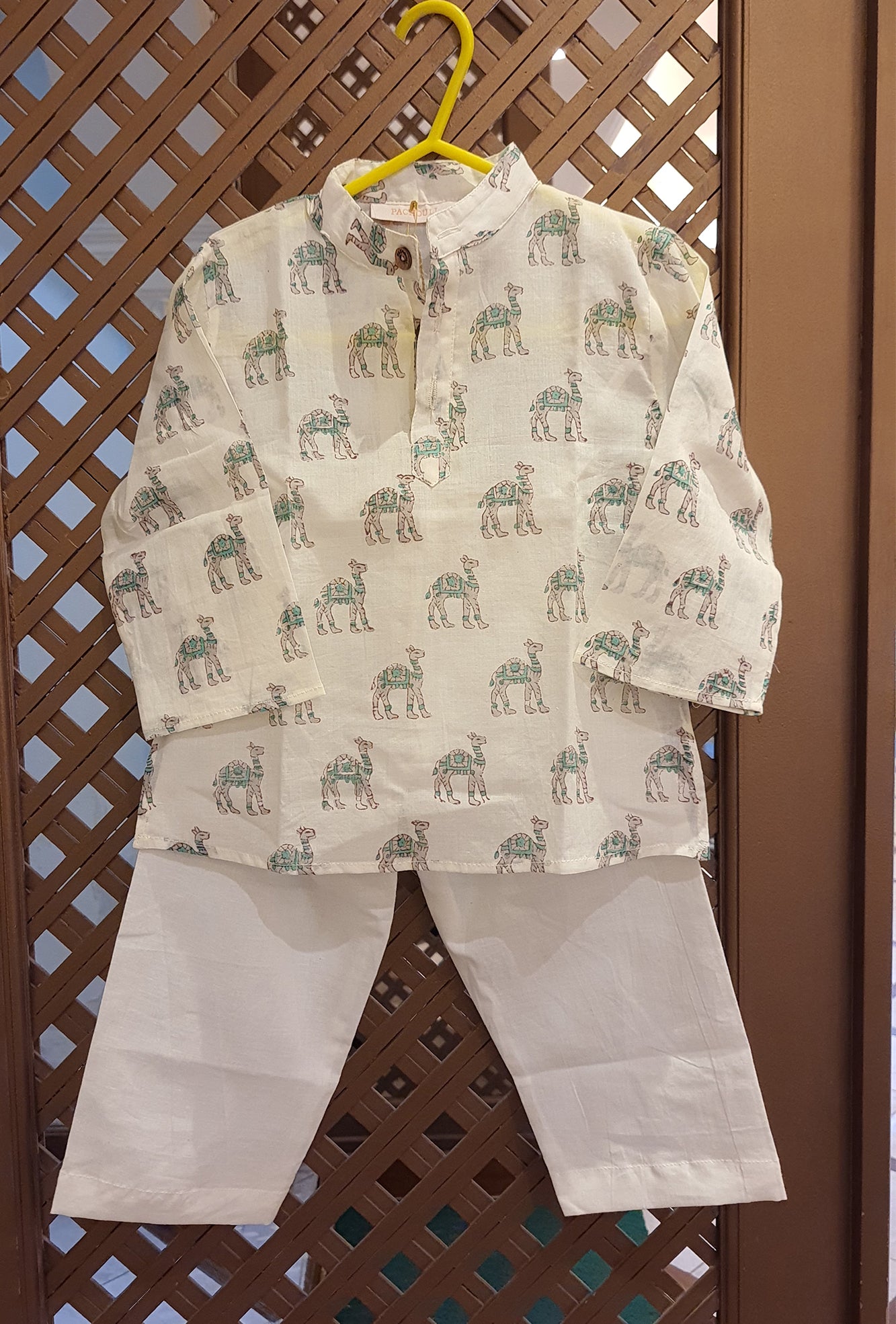 Kurta Pajama Set Infant Camel Green