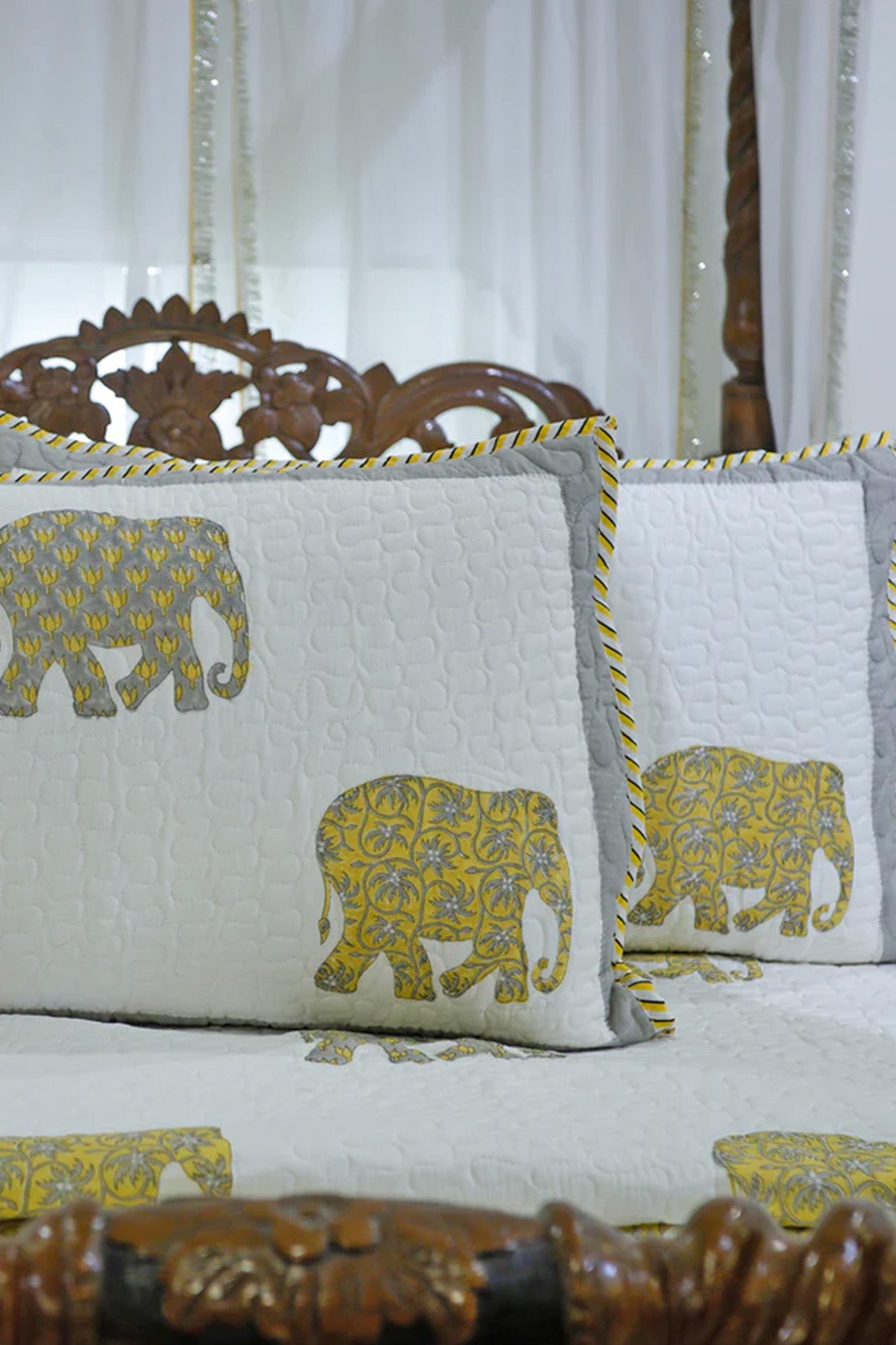 Elephant Yellow Bed Cover