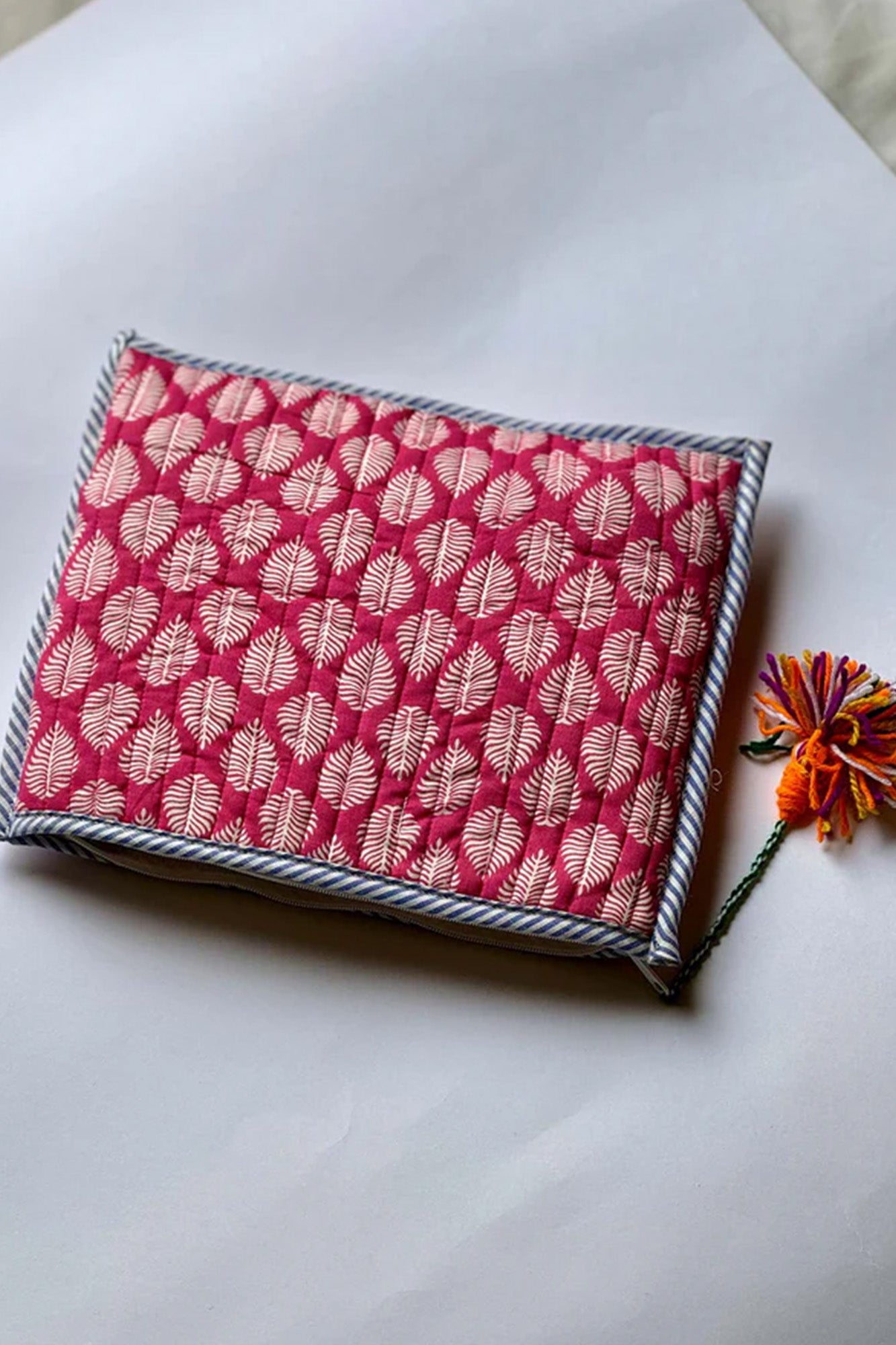 Pink Leaf Pouch Set of 3 - Flat Quilted