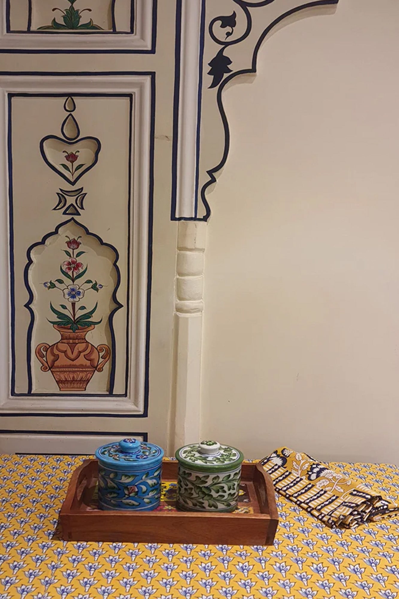 Ceramic Tray With Wooden Frame