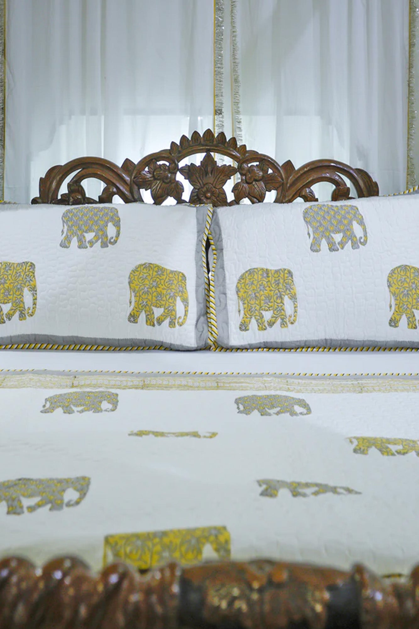 Elephant Yellow Bed Cover