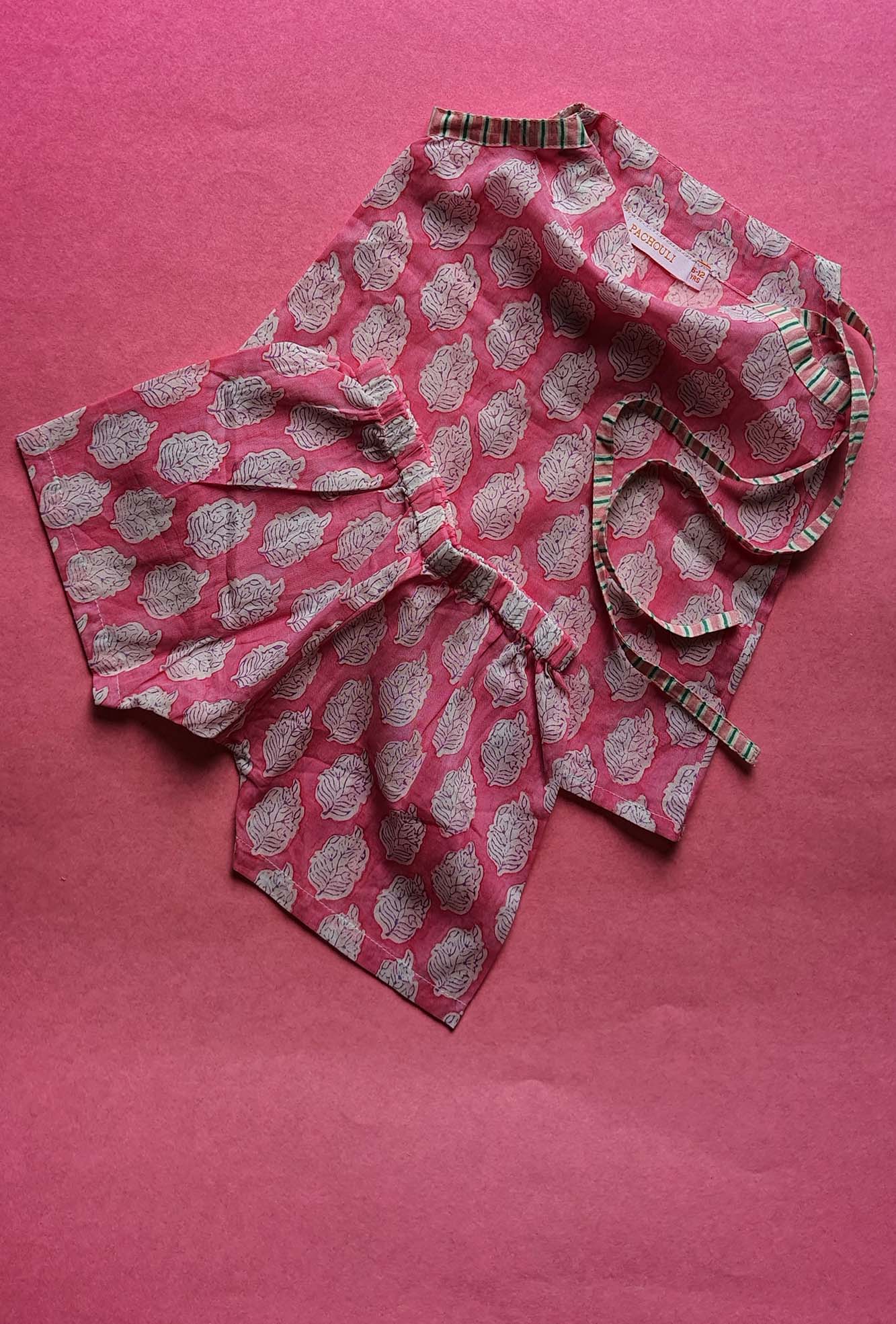 Pink Pisley Dori Top With Shorts