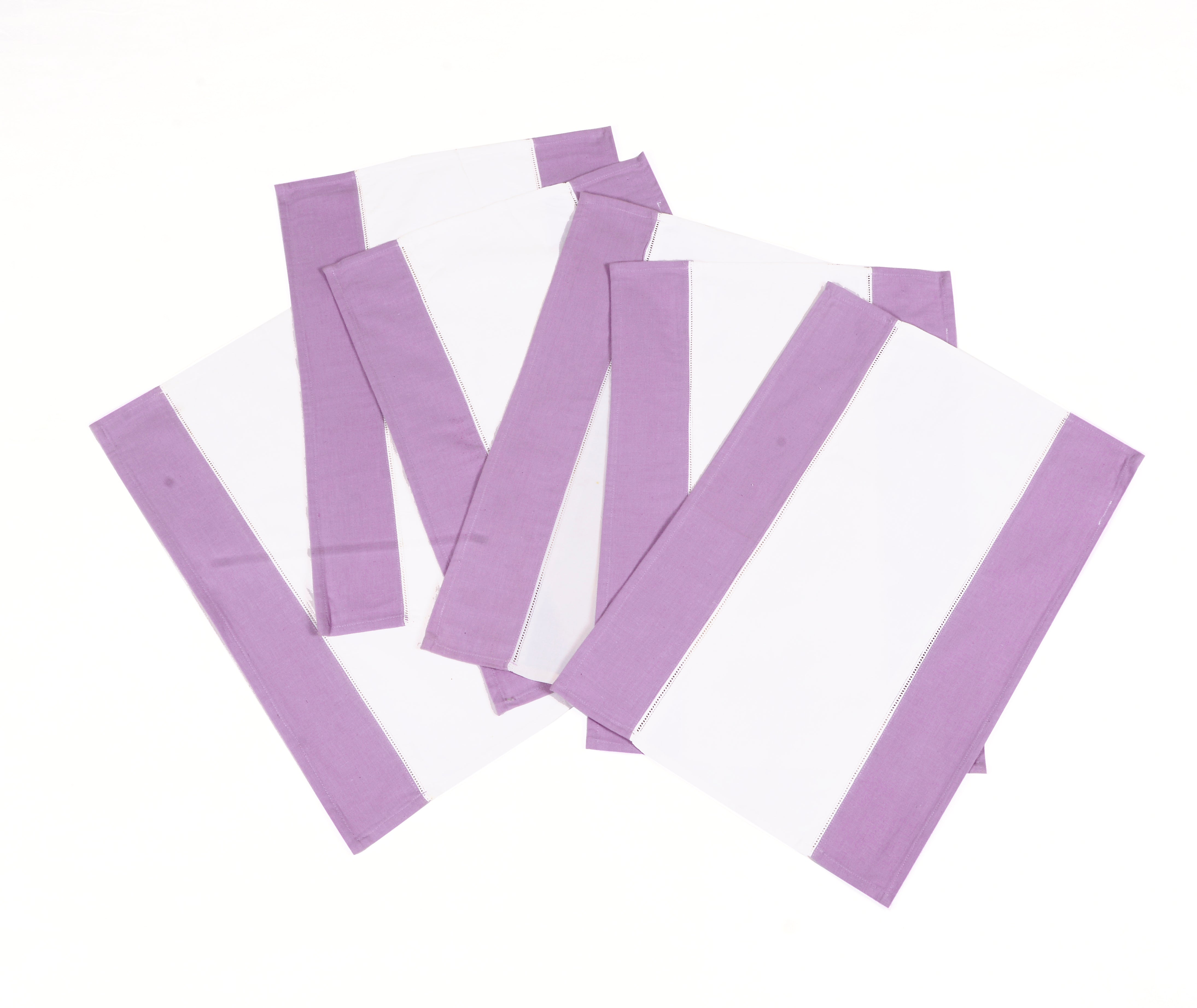 Purple/White - Place Mat Set of 6