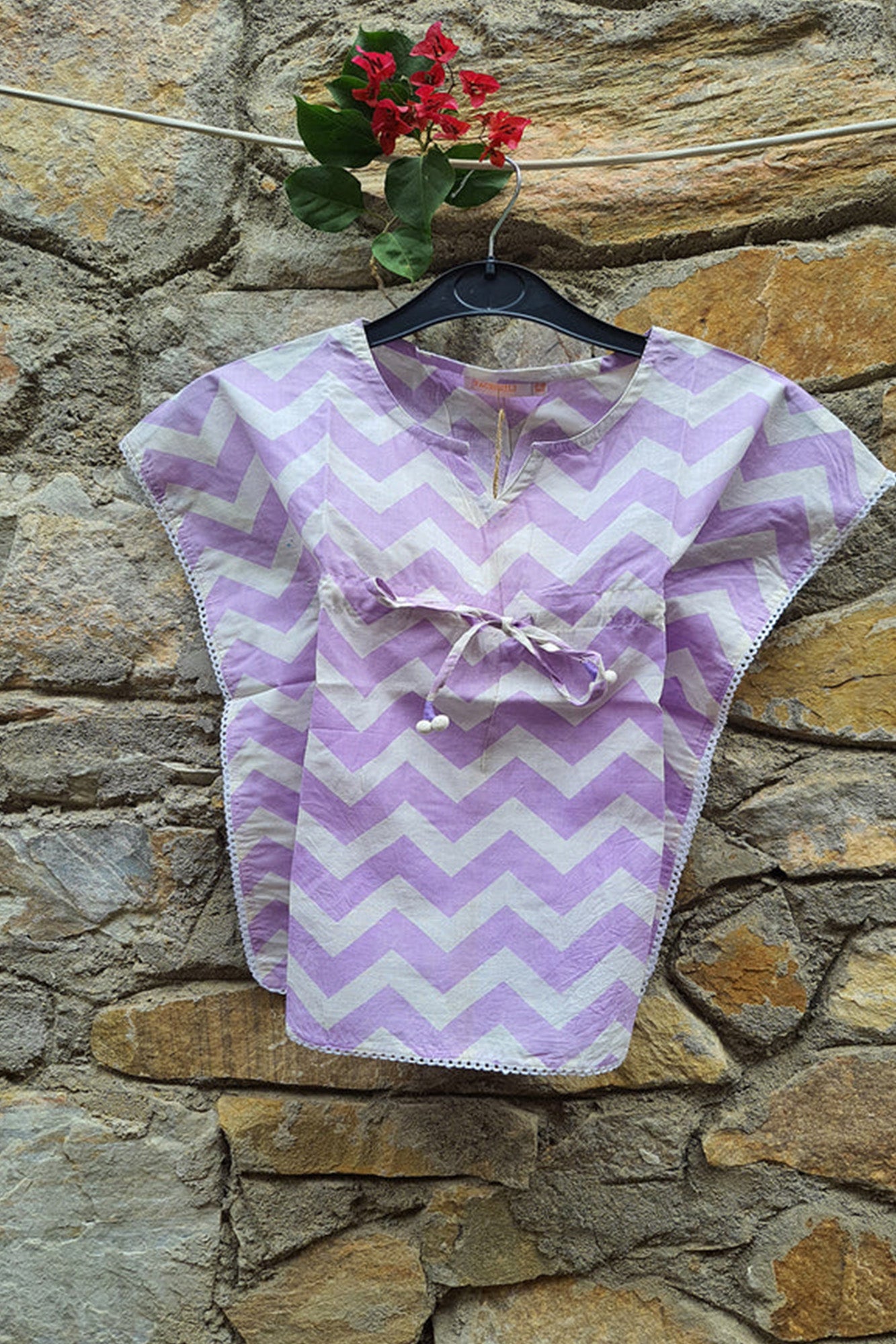 Kaftan Girl Purple Chevron