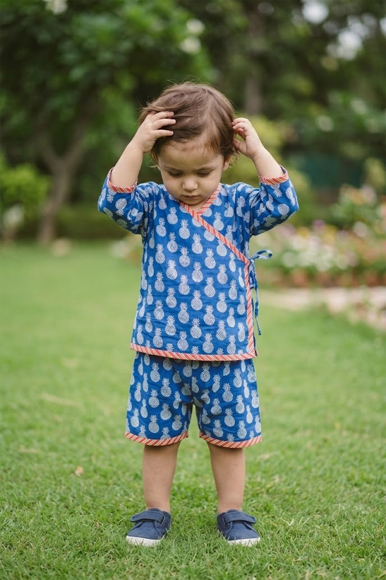 Blue Pineapple Angarakha Top With Shorts