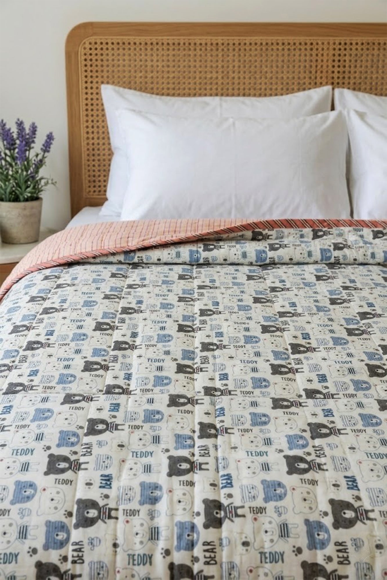 Teddy Bear Kids Quilt Pair of 2