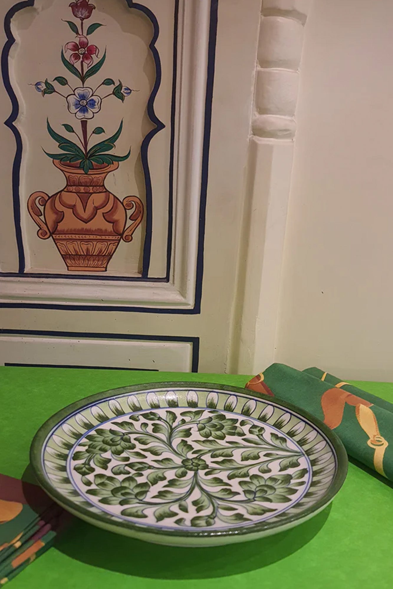 Plate Green Ceramic