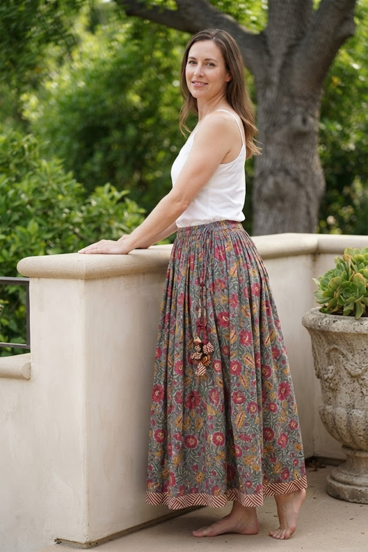 Seher Tarang-Marigold Jaal Skirt