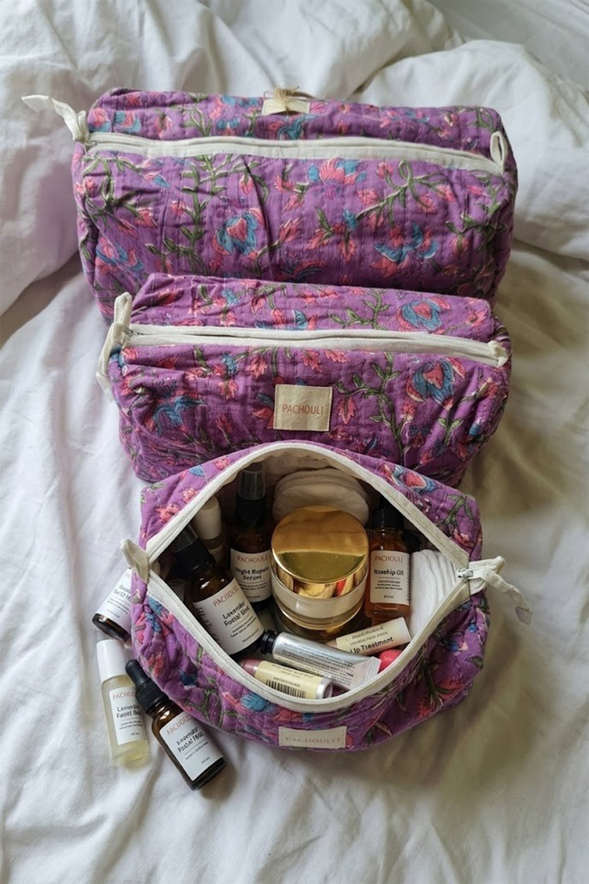Lavender Garden Pouch Set of 3