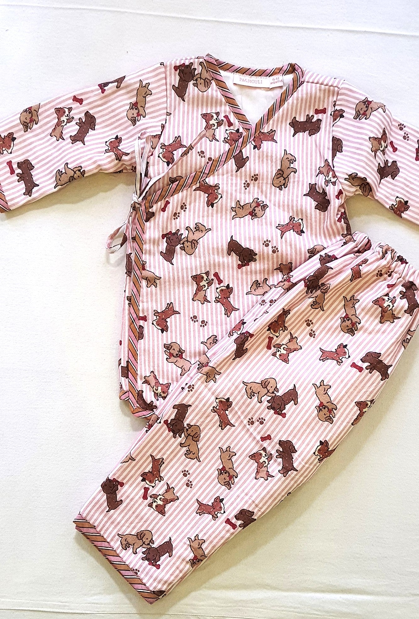 Angarakha Top With Pajama Puppies Pink