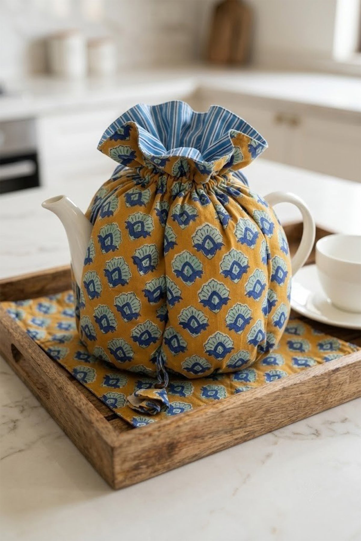 Indigo Petal Tea Cozy Set
