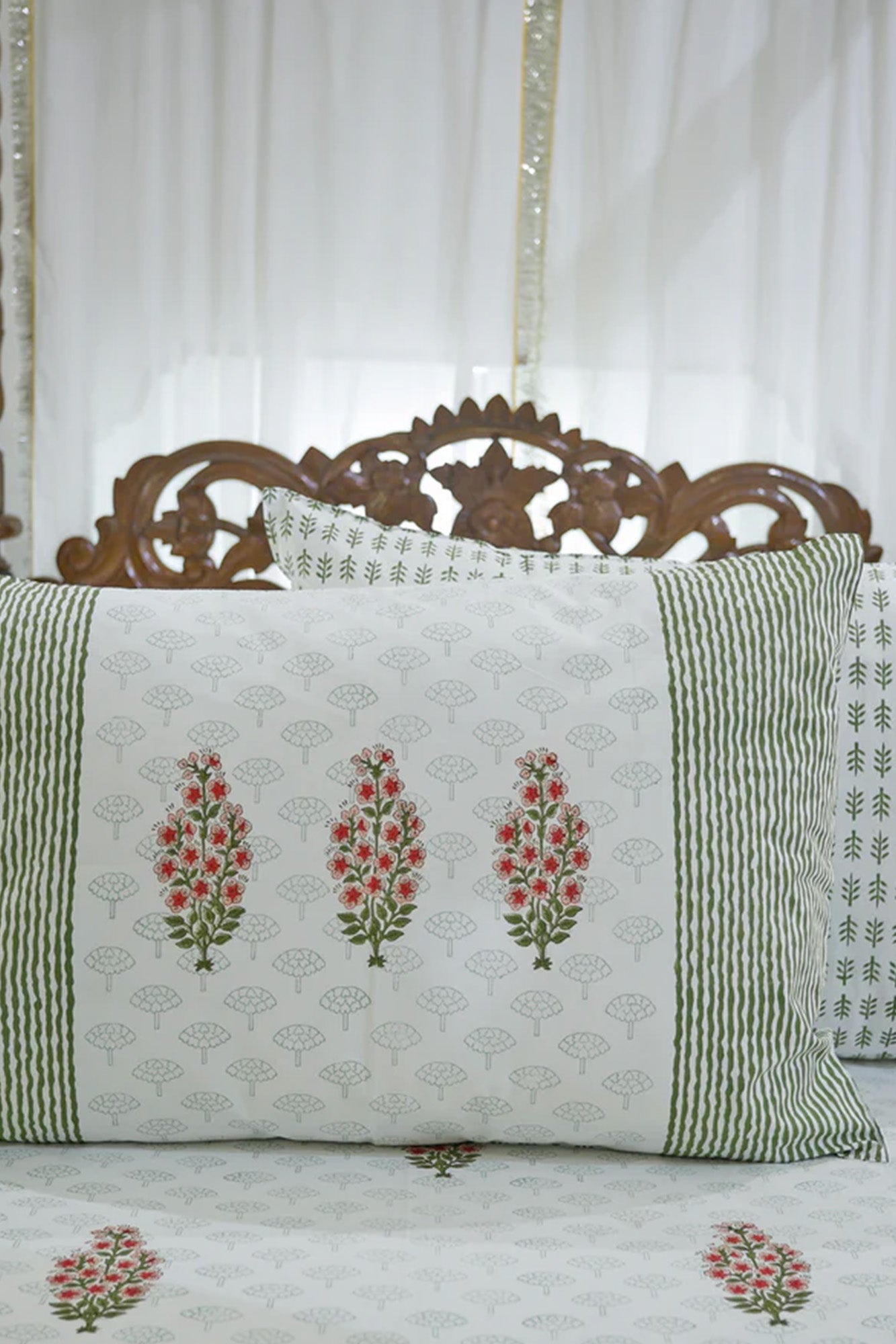 Mughal Green Bed Sheet