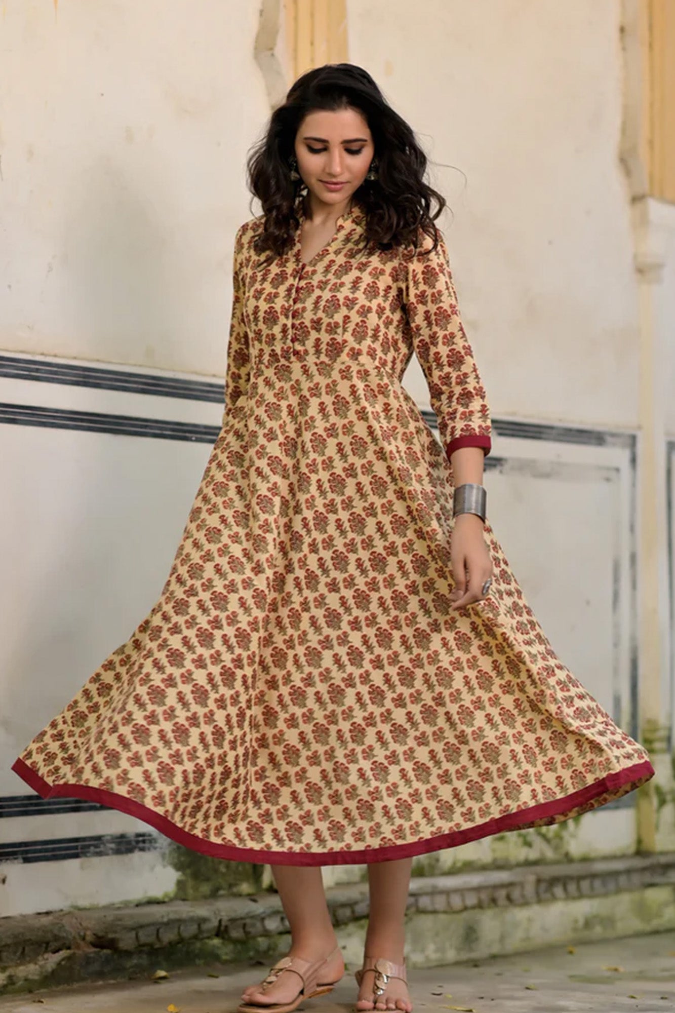 Dress Aureb Maroon Boota