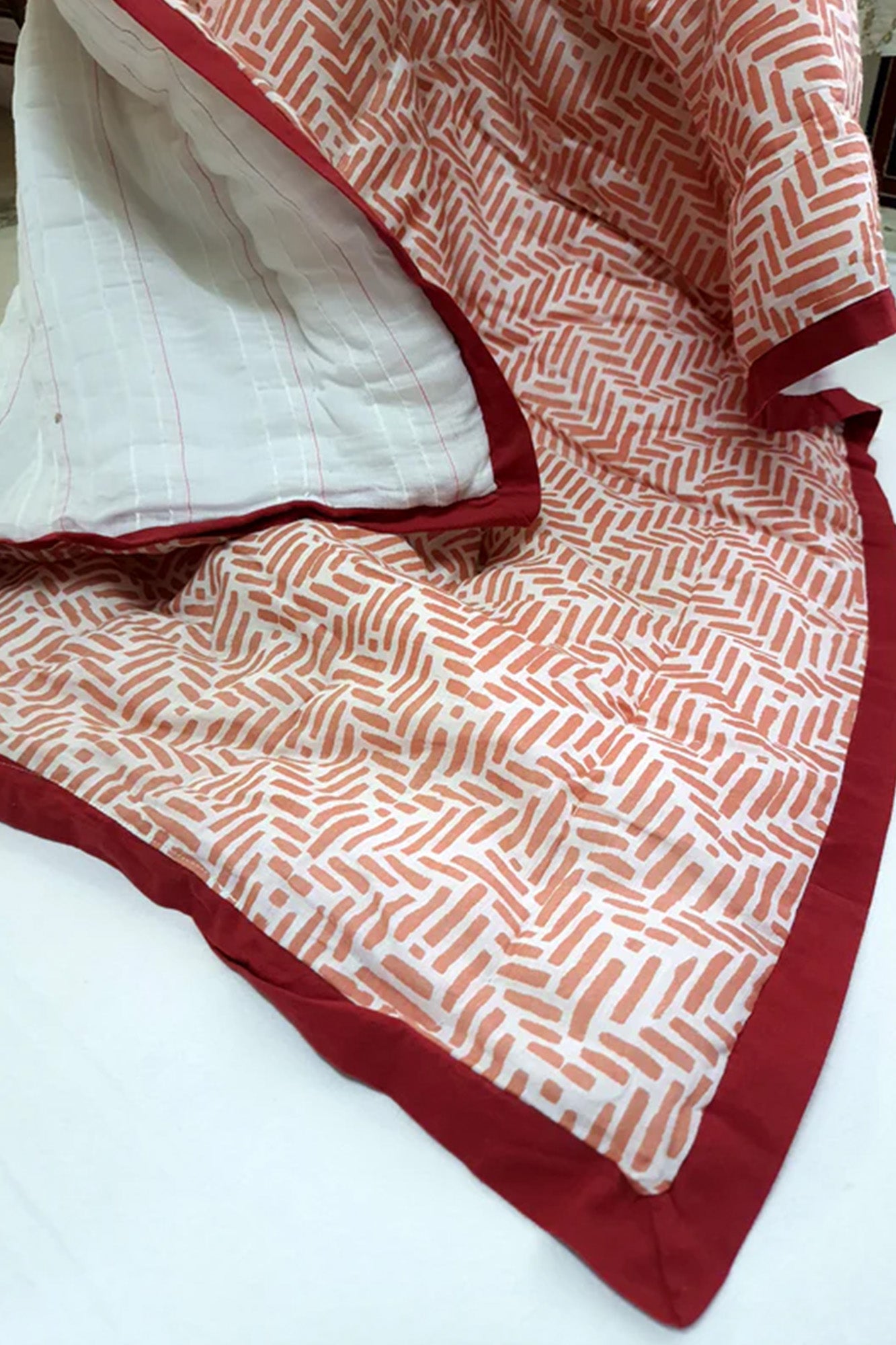 Baby Quilt-Peach Geometrical