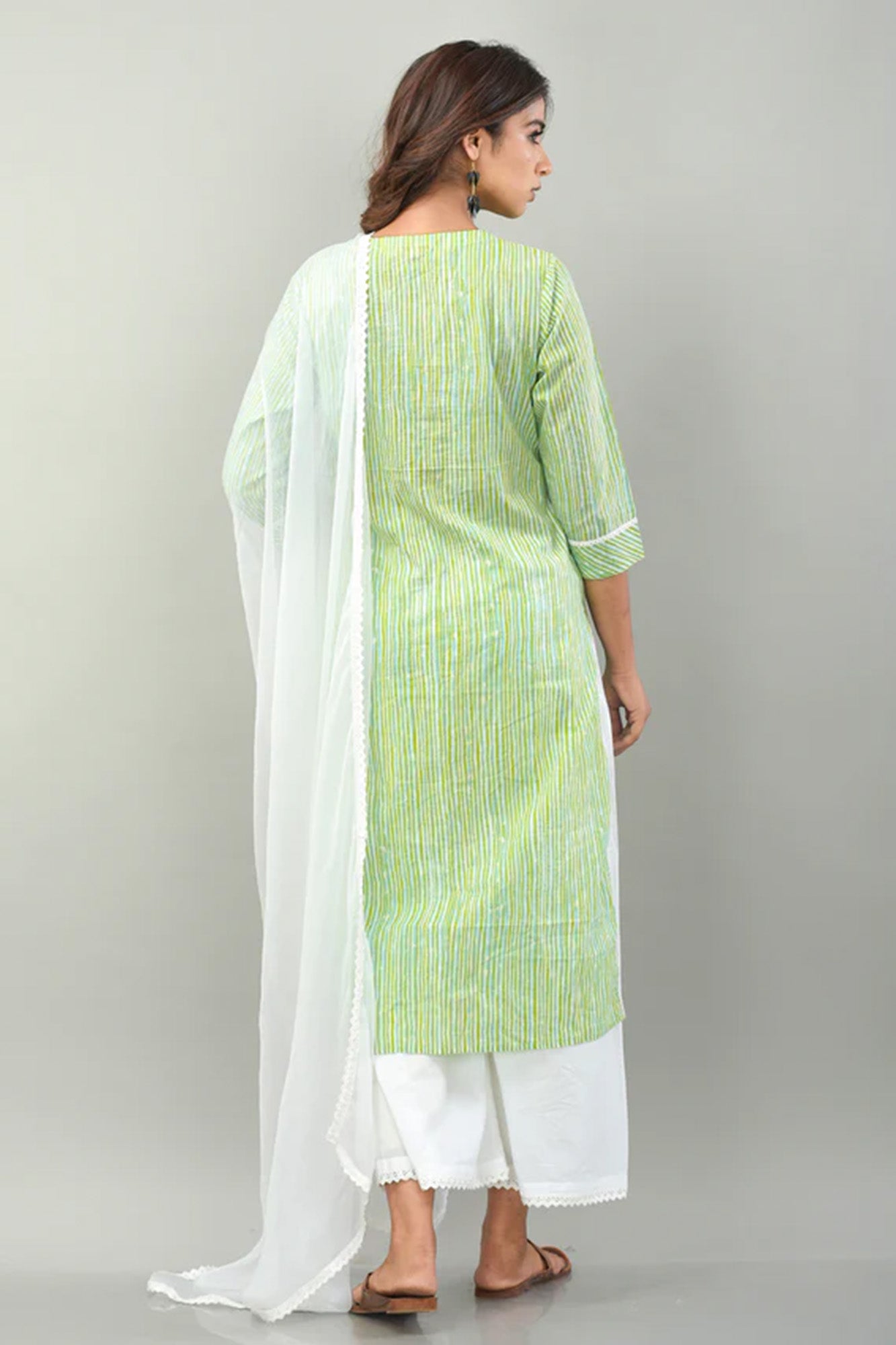French Stripes Green Suit Set/3