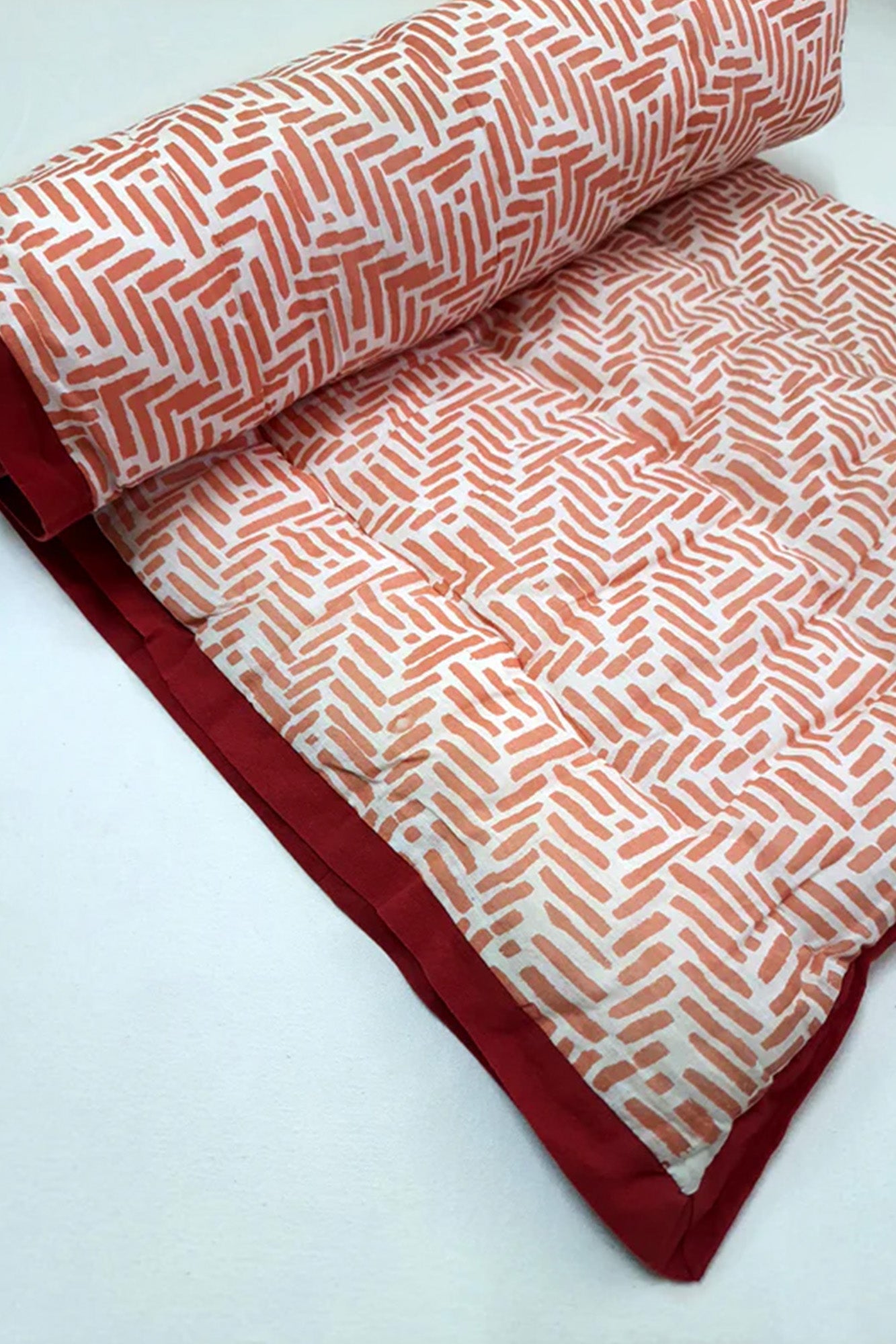 Baby Quilt-Peach Geometrical
