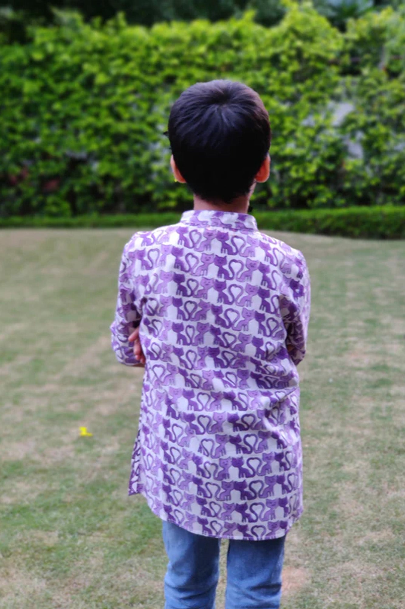 Boy Purple Cat Kurta