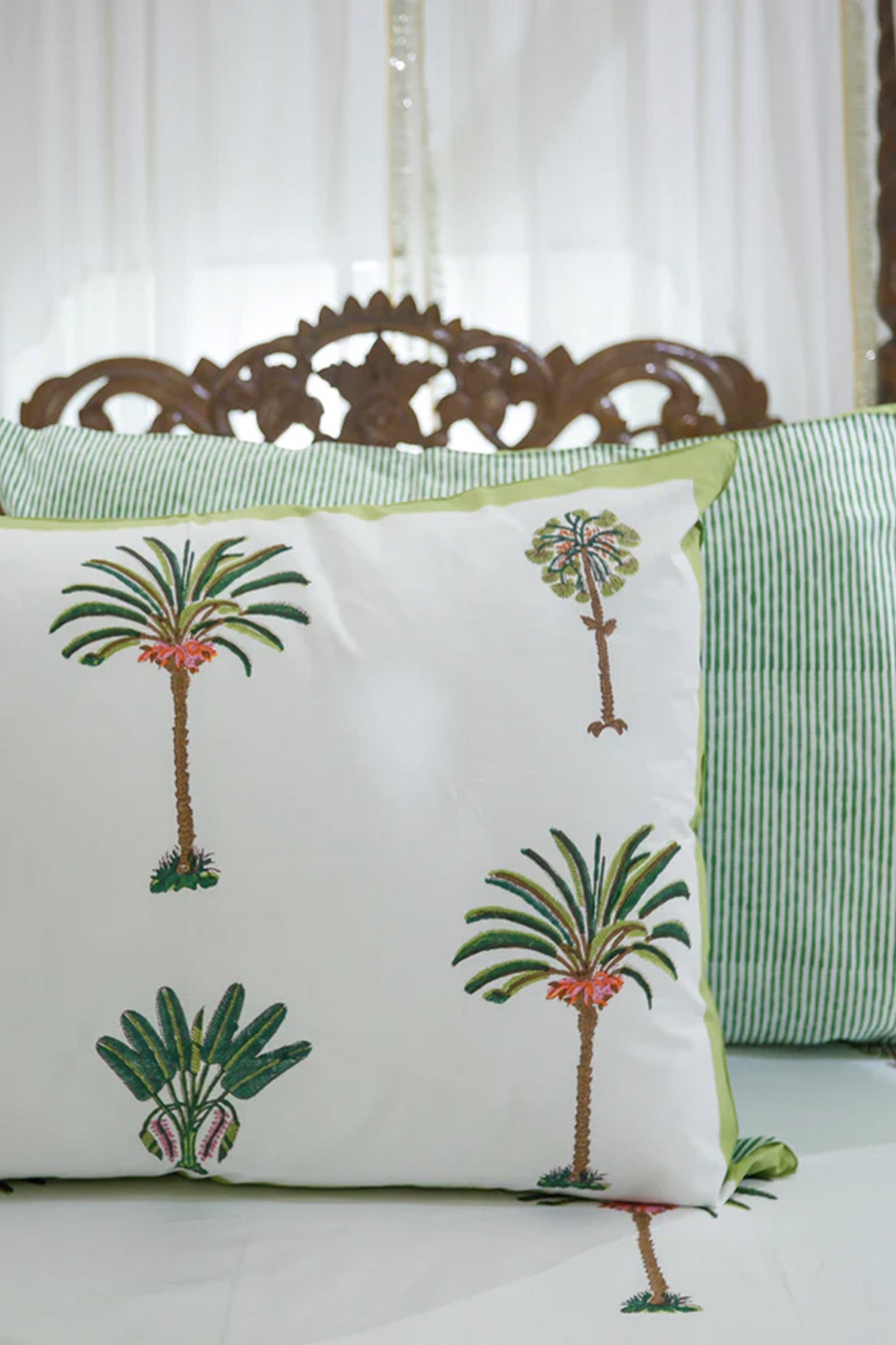 Green Palm Bed Sheet