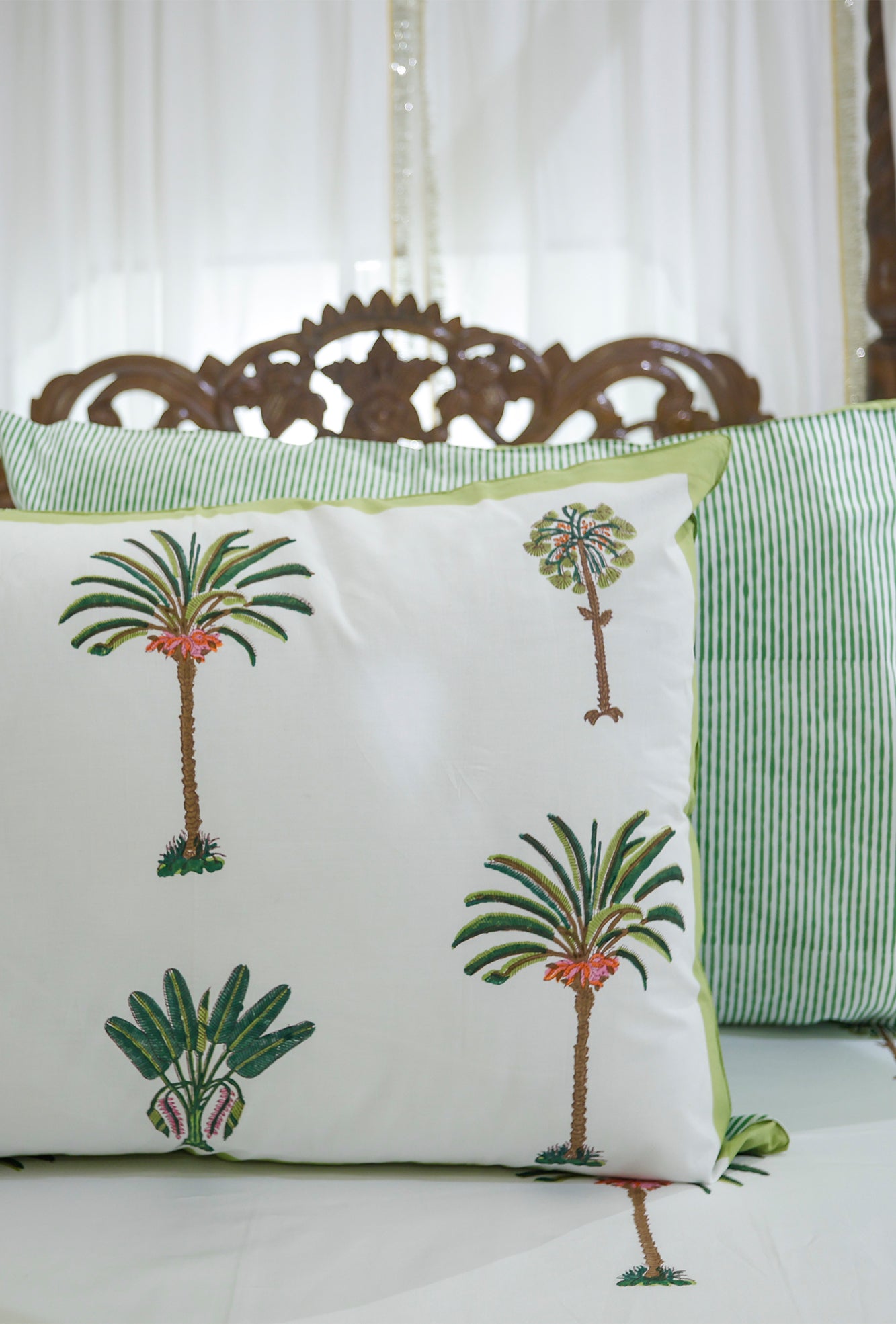Green Palm Bed Sheet
