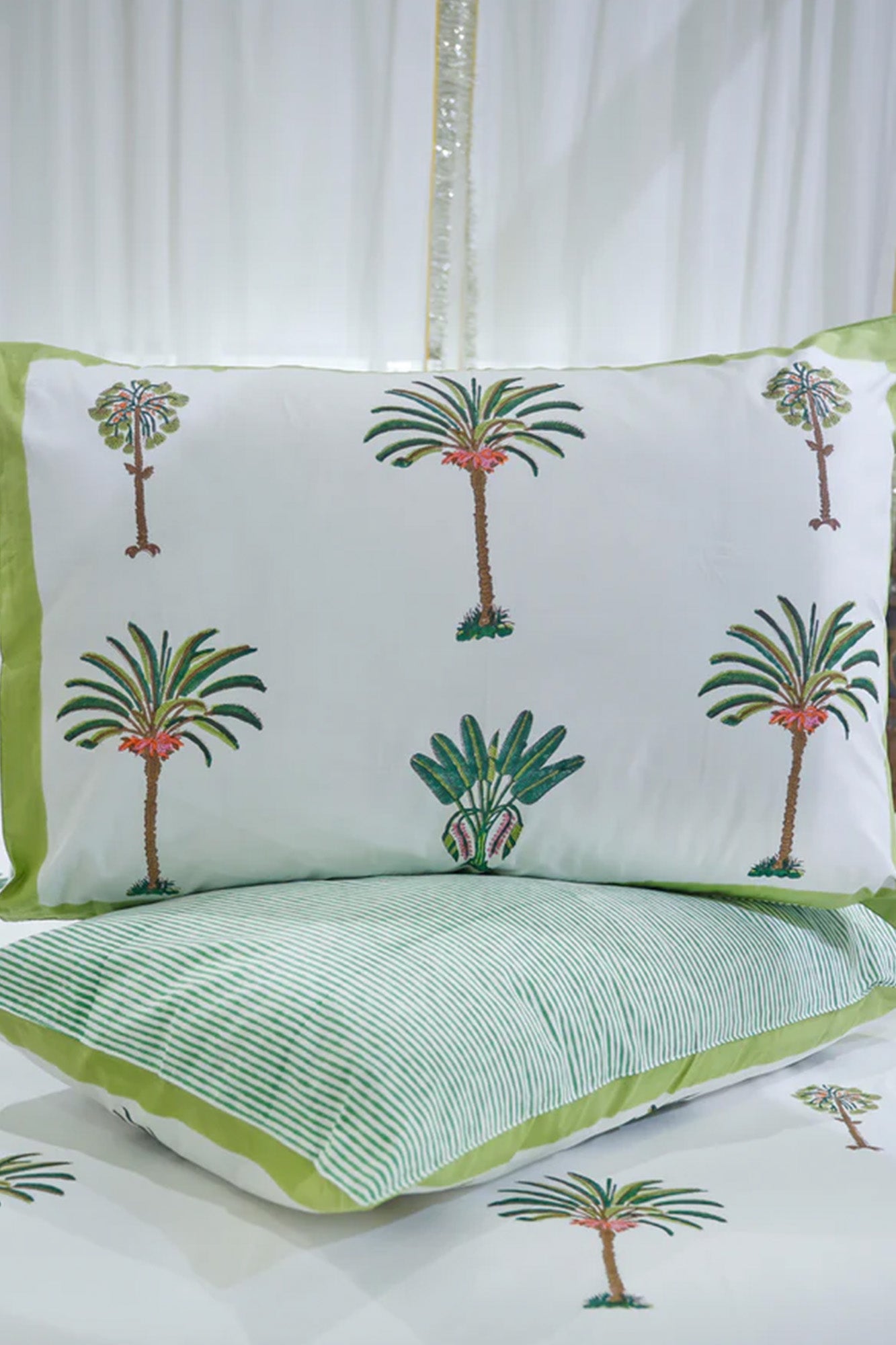 Green Palm Bed Sheet