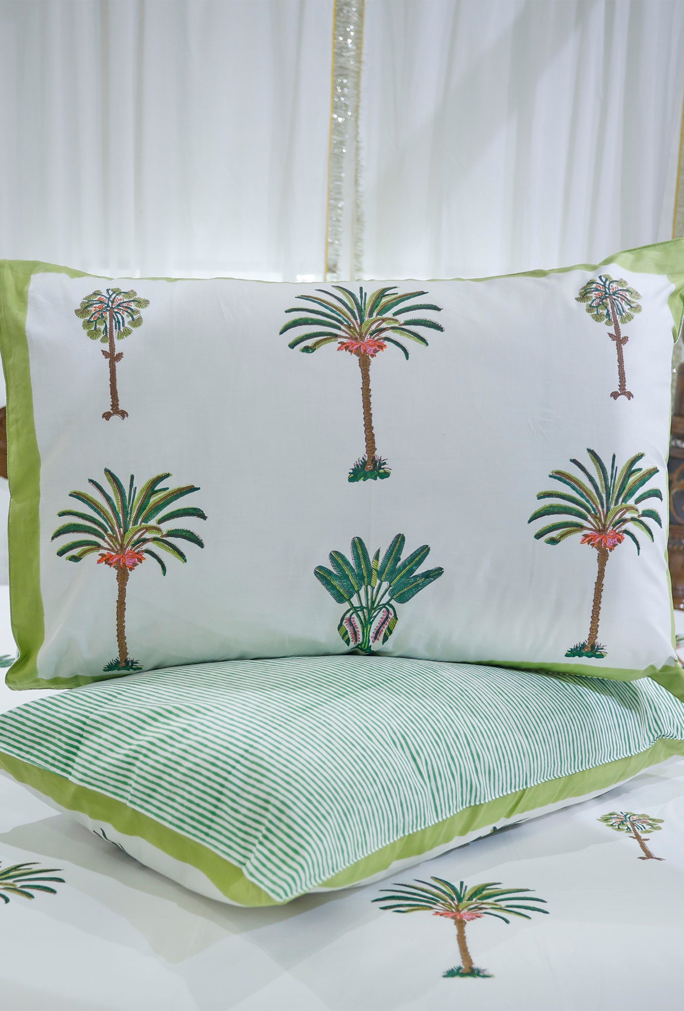Green Palm Bed Sheet